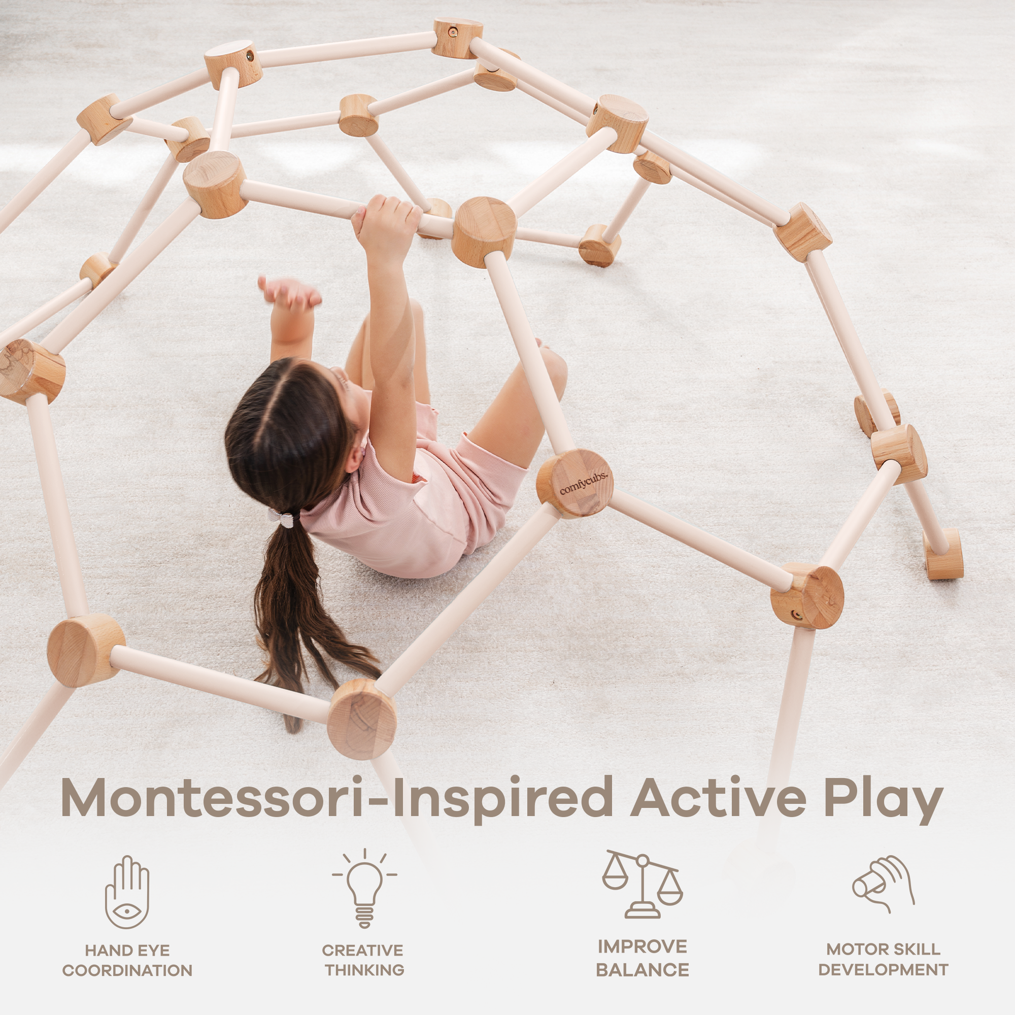 Wooden Climber for Kids in Blush