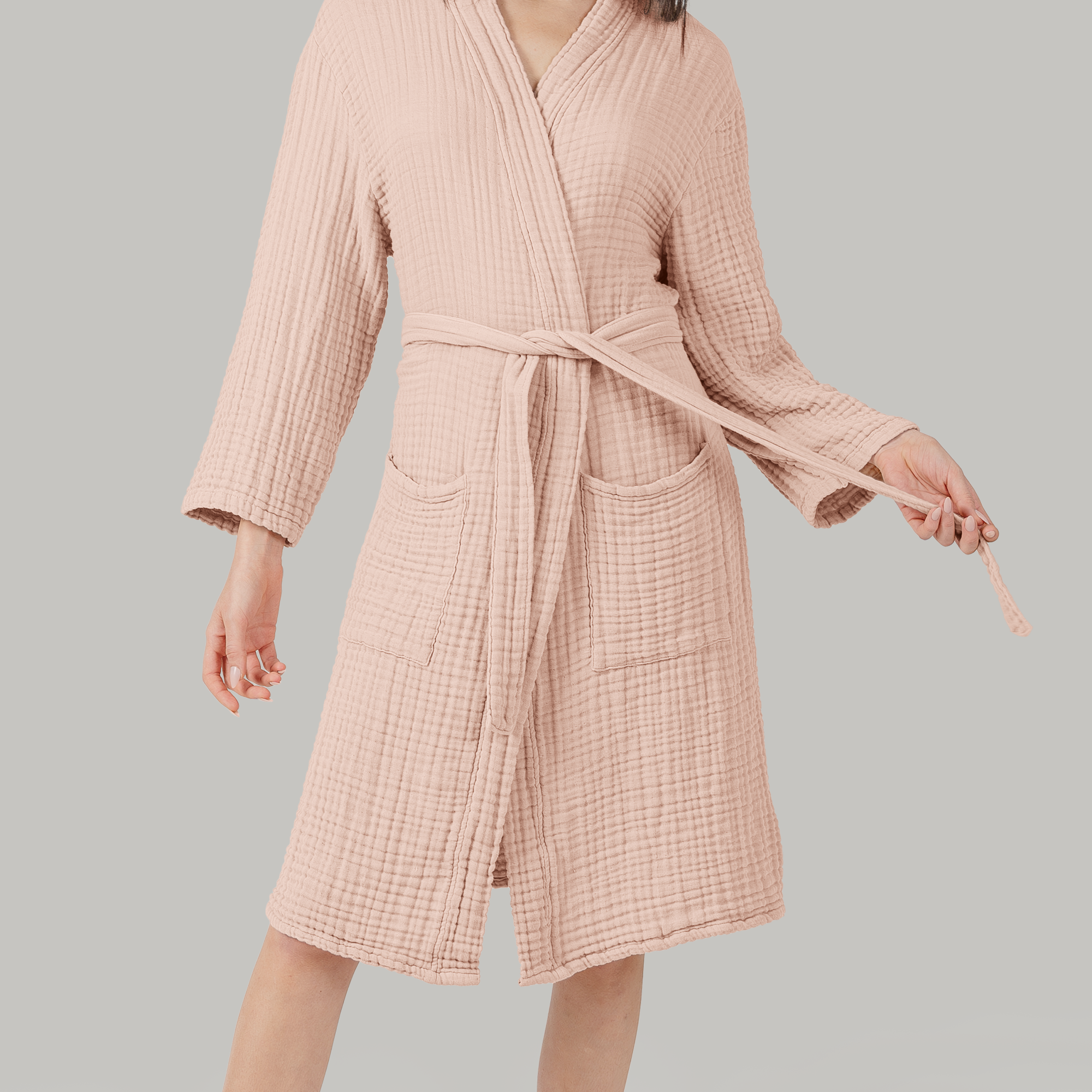 Muslin Bathrobe in Blush