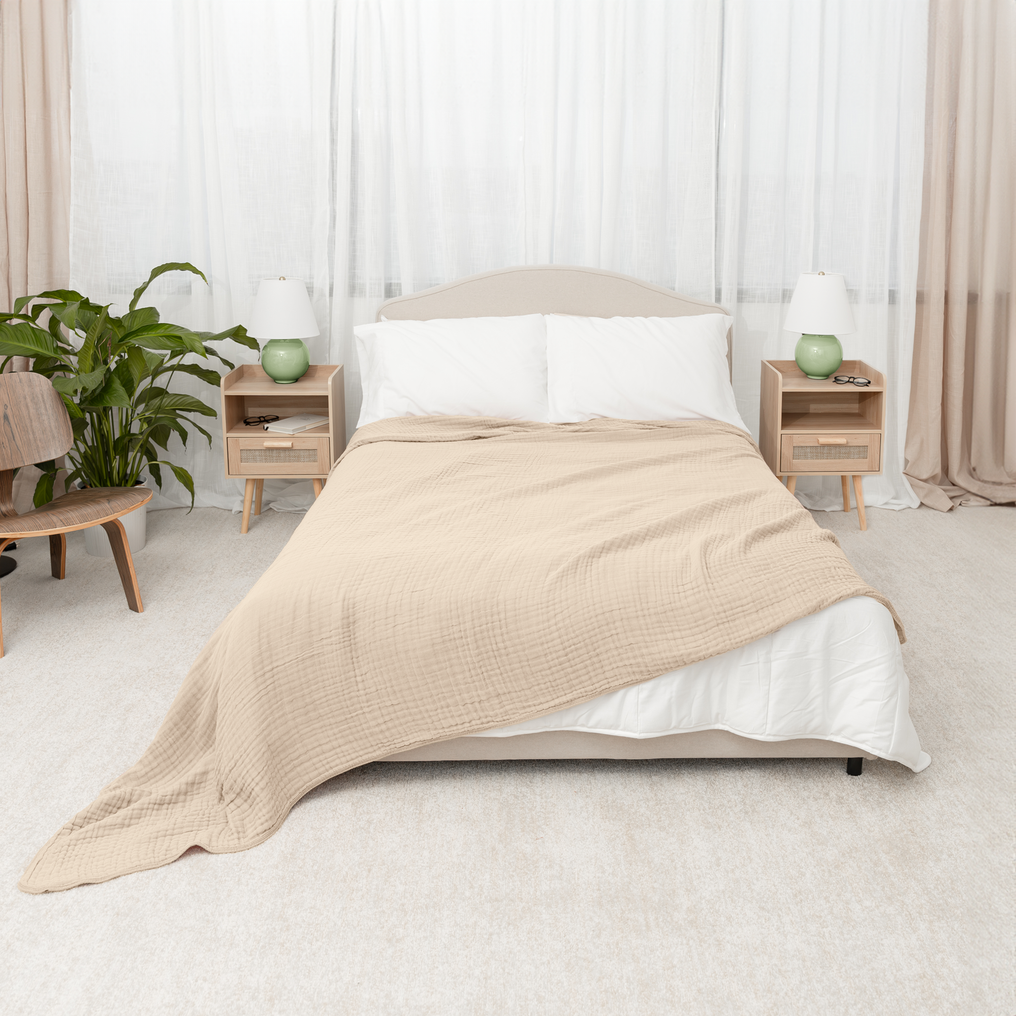 Adult Muslin Blanket in Sand