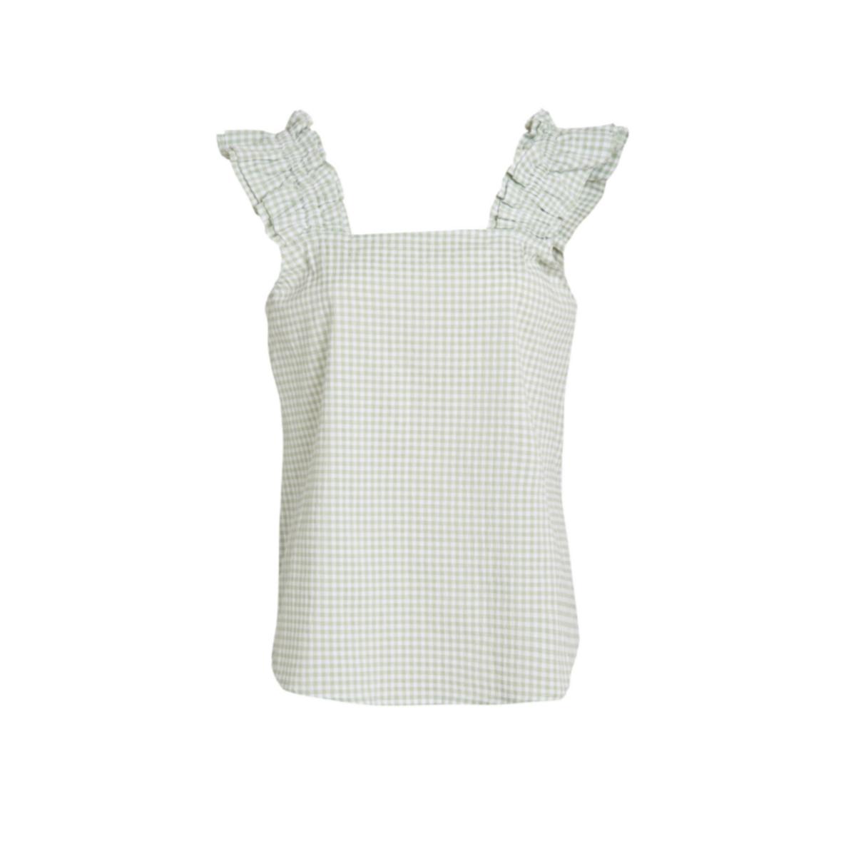 Caroline Ruffle Sleeveless Top - Mint