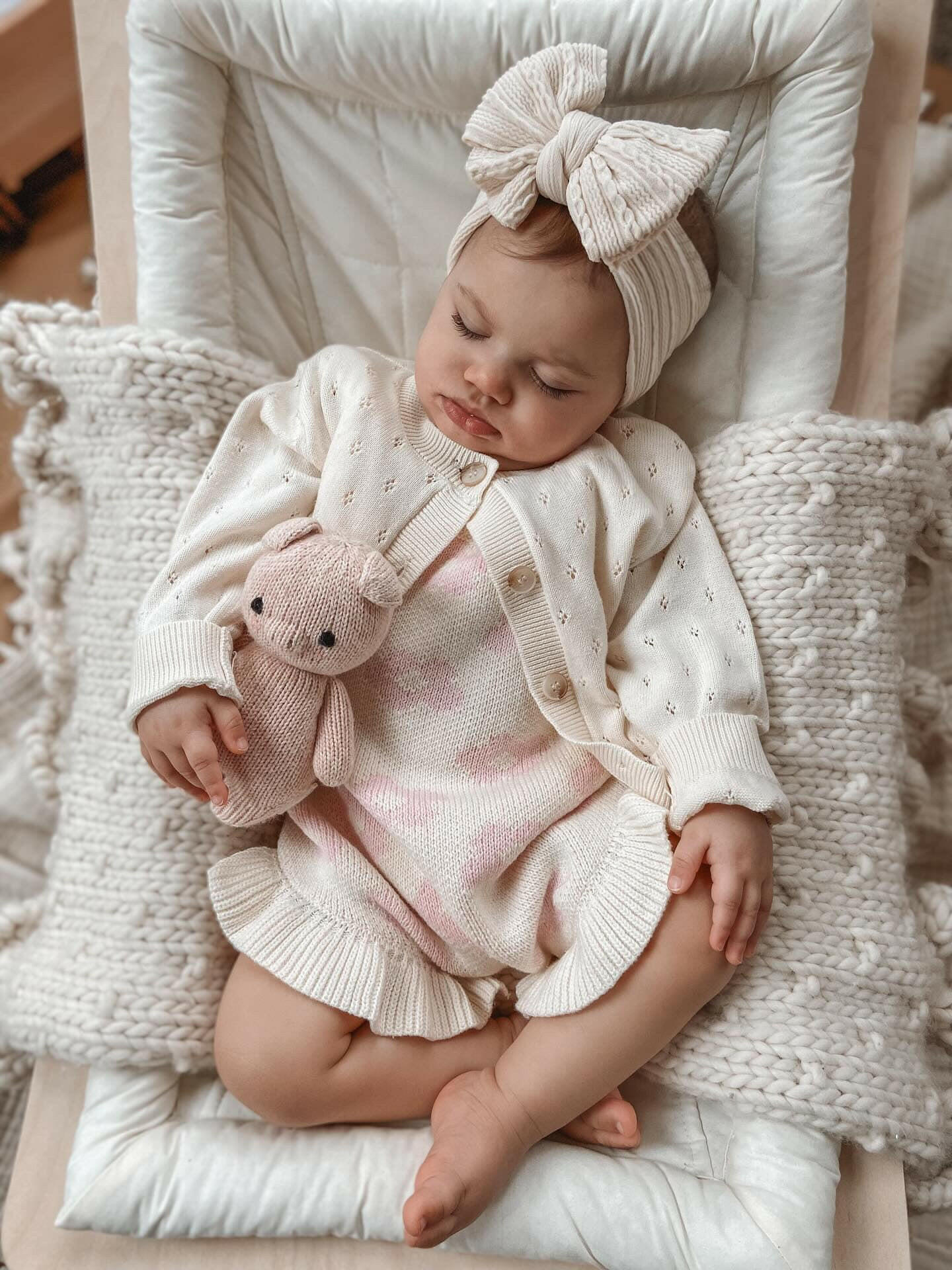 Luna + Luca Pointelle Cardigan - Cream Luna + Luca