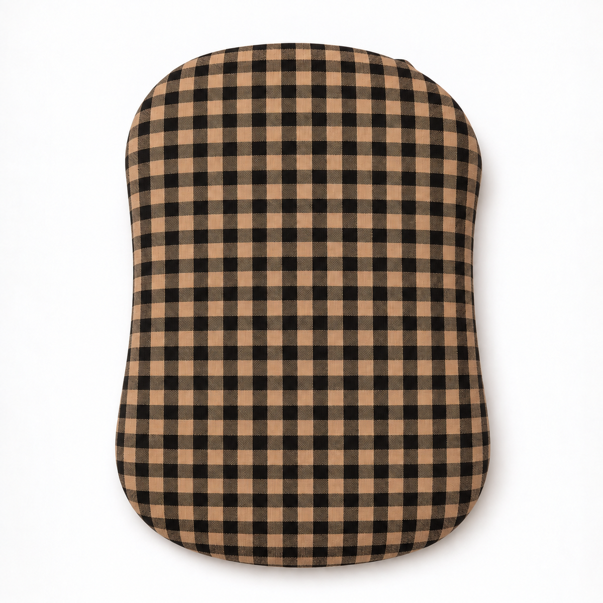 Brown Black Gingham Ruffle Baby Lounger Cover