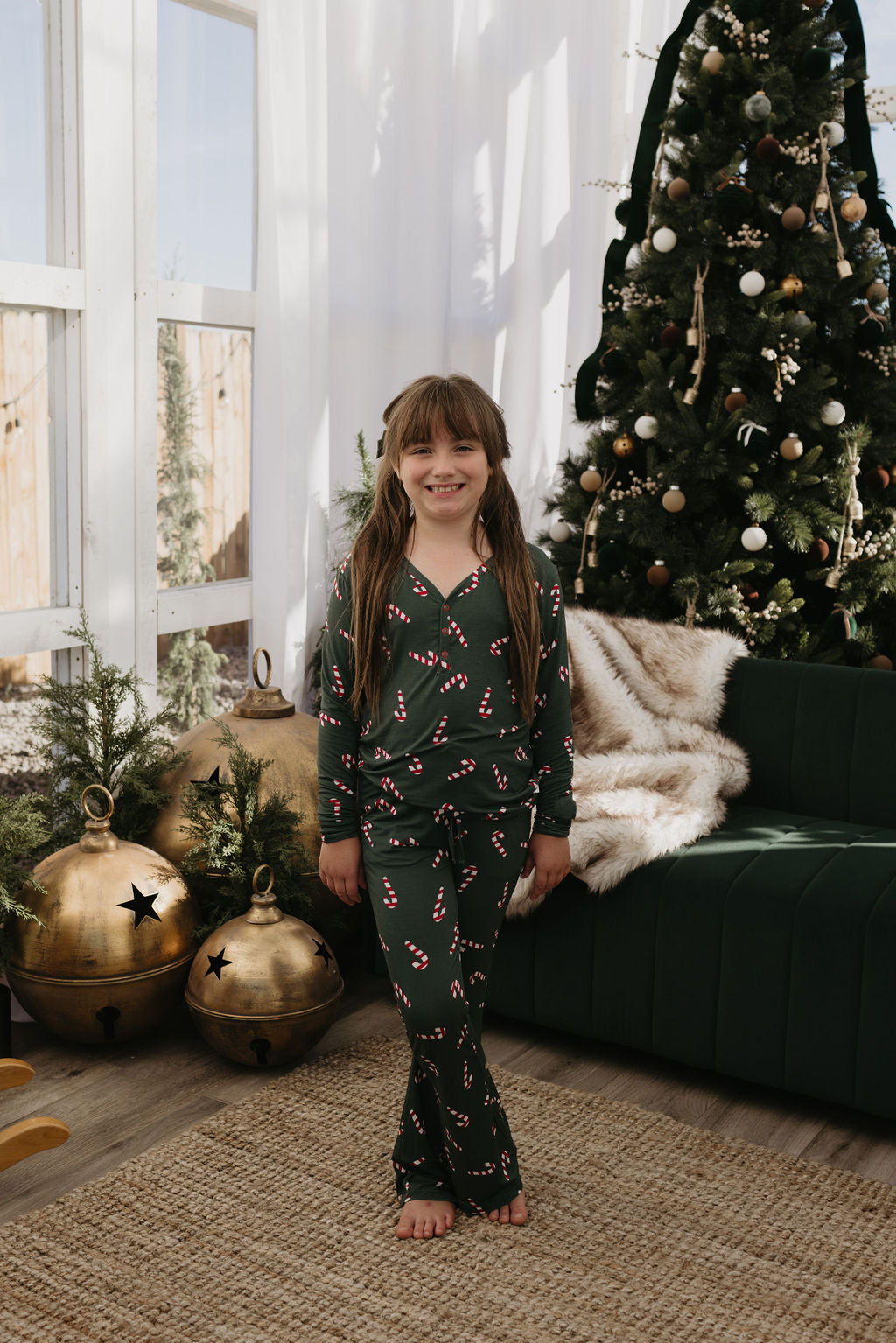 Pre-Teen Flare Bamboo Pajamas | Candy Cane Lane 2024
