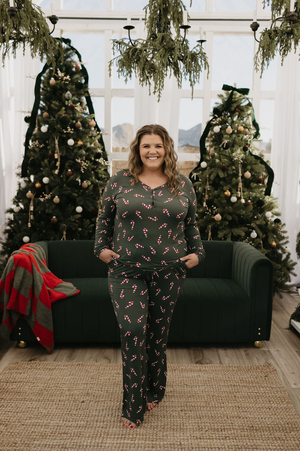 Women's Long Sleeve Bamboo Pajama | Candy Cane Lane 2024