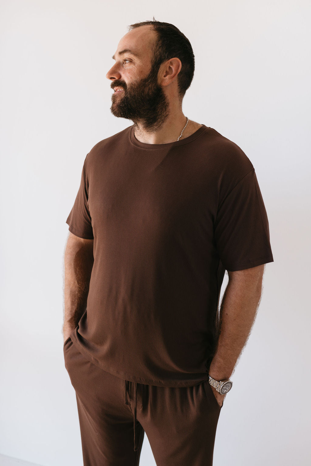 Men's Bamboo Short Sleeve Pajama | Coffee Bean