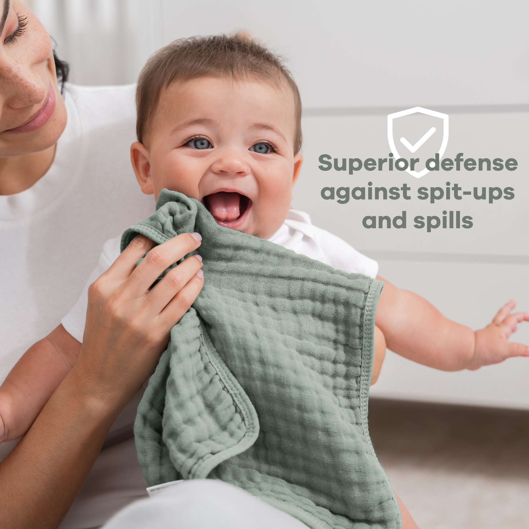 Muslin Burp Cloths in Fern