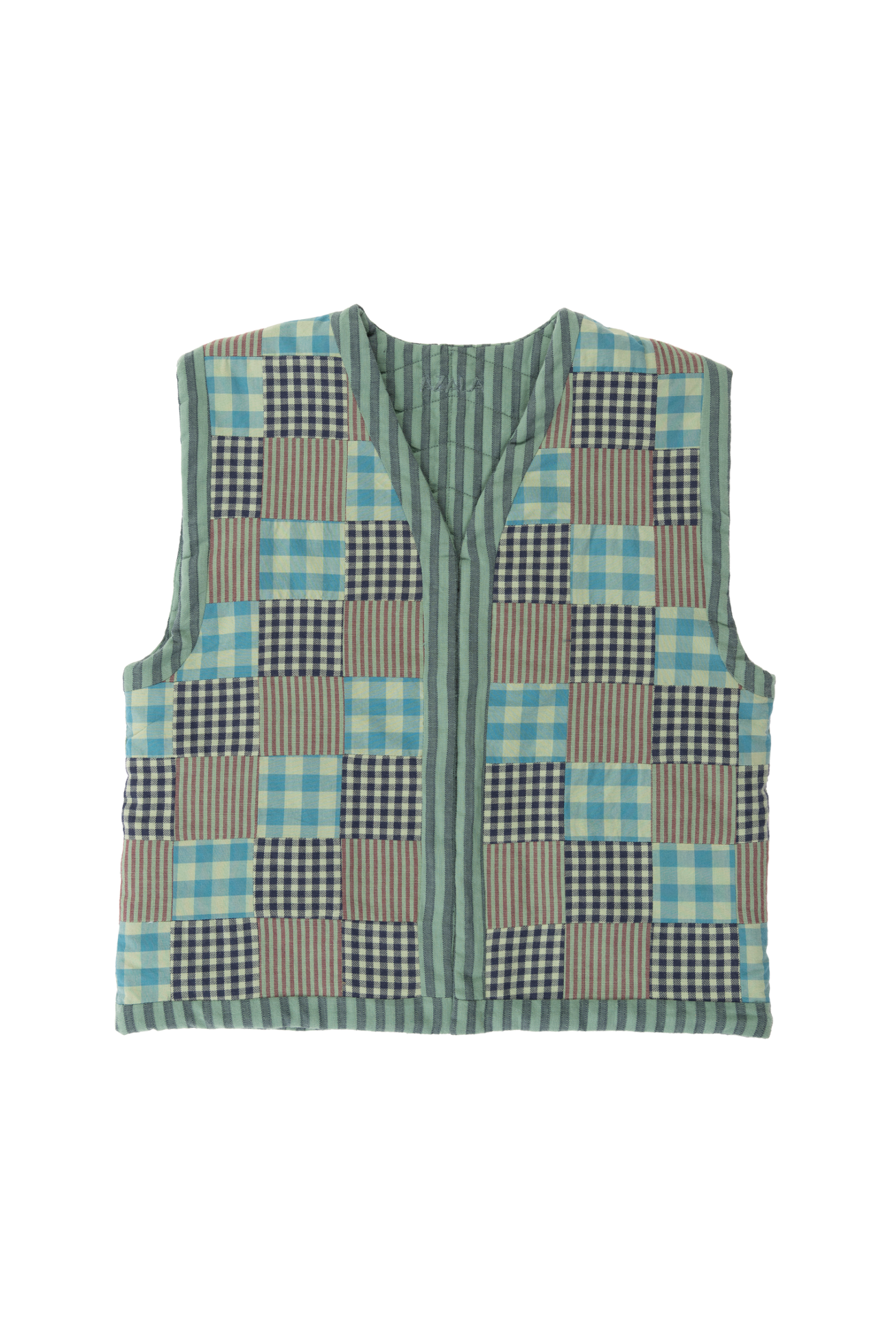 Reversible Kids Vest - Mint Patchwork