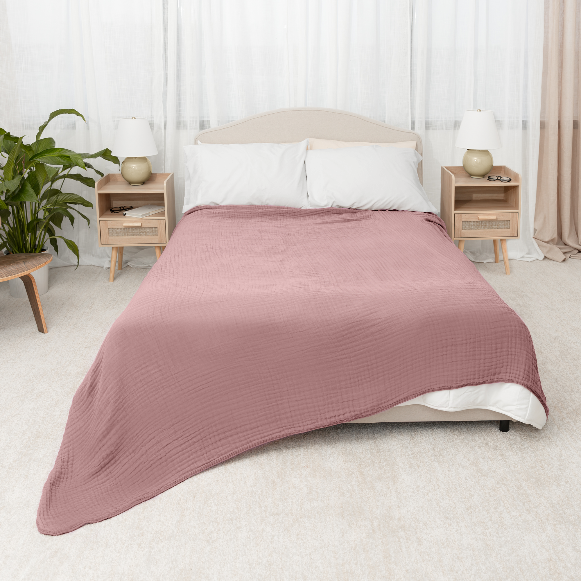 Adult Muslin Blanket in Mauve
