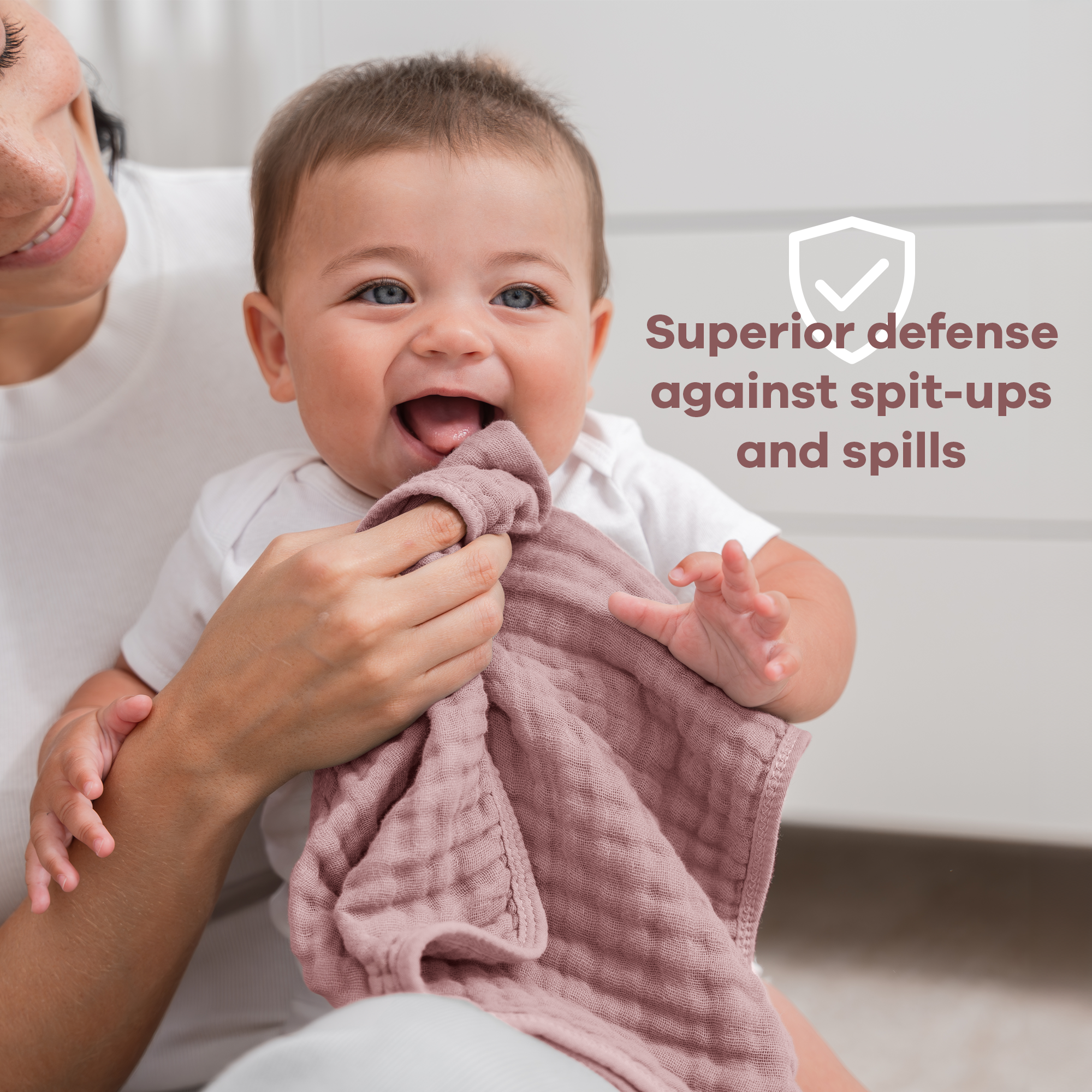 Muslin Burp Cloths in Mauve