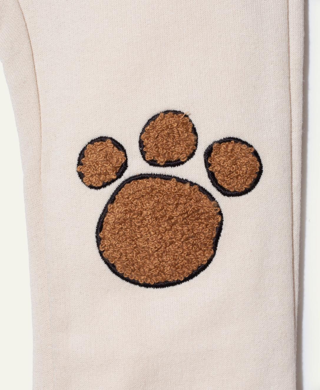 Recycled Cotton Paw Patch Baby Pant - Natural