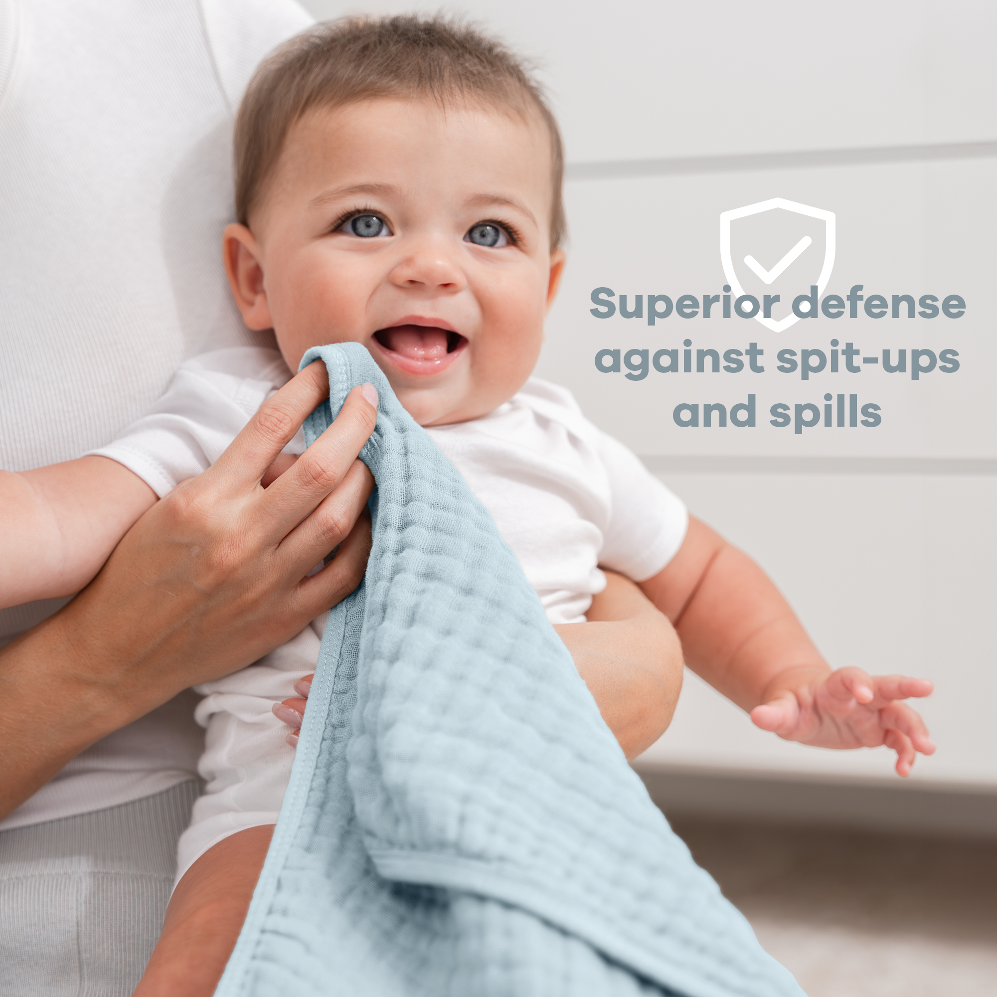 Muslin Burp Cloths in Sky Blue