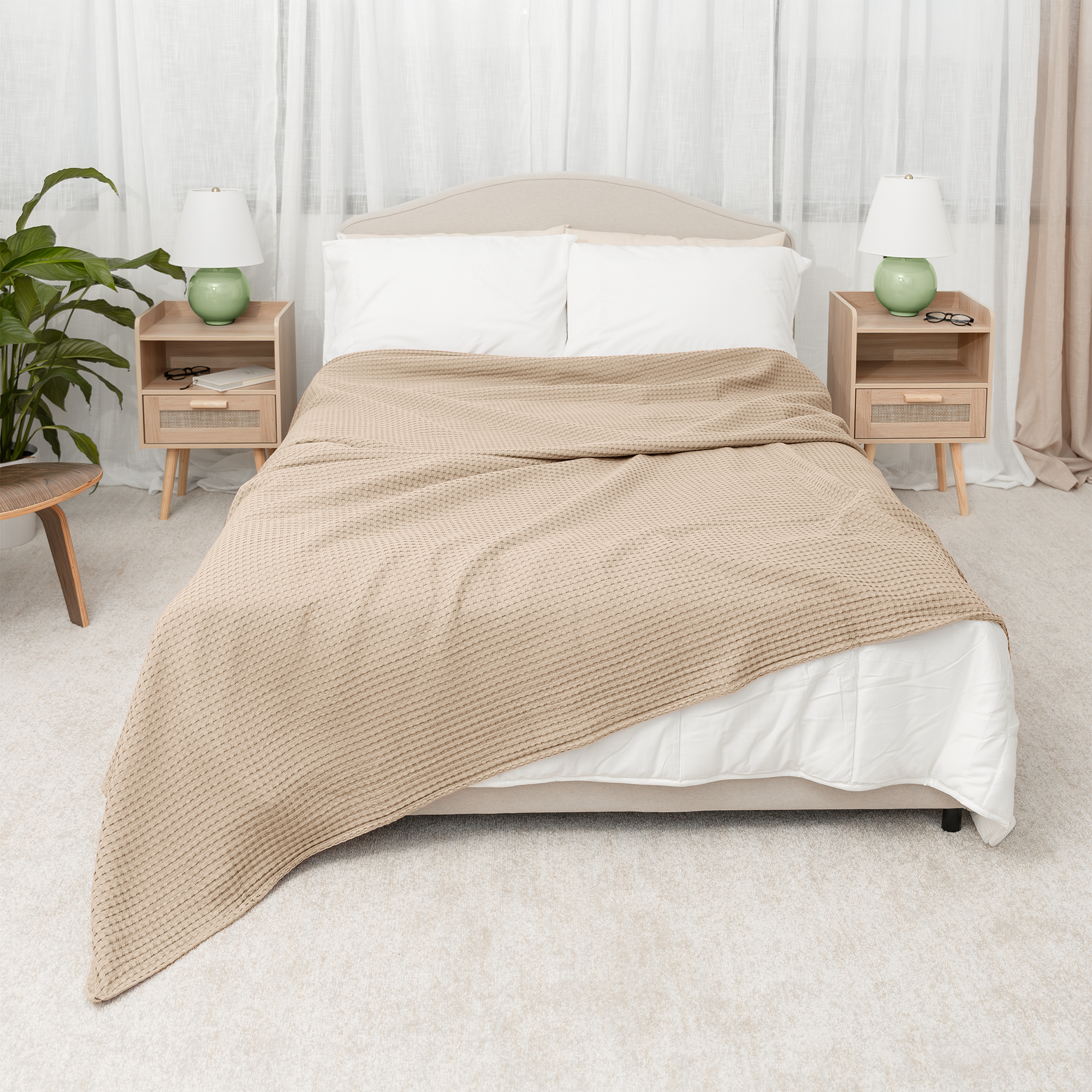 Adult Waffle Blankets in Sand