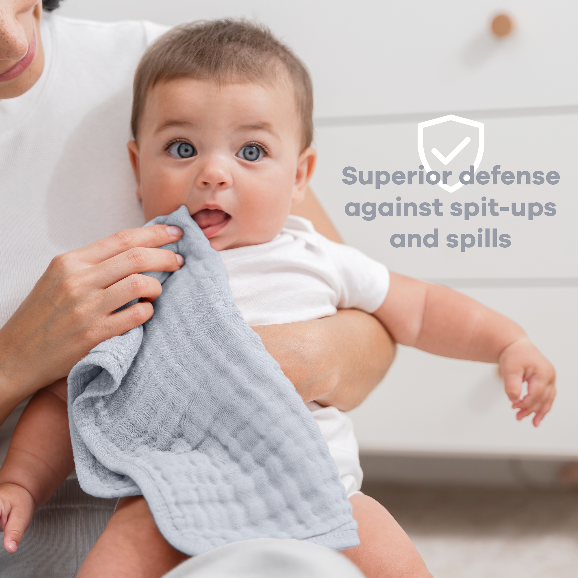 Muslin Burp Cloths in Slate