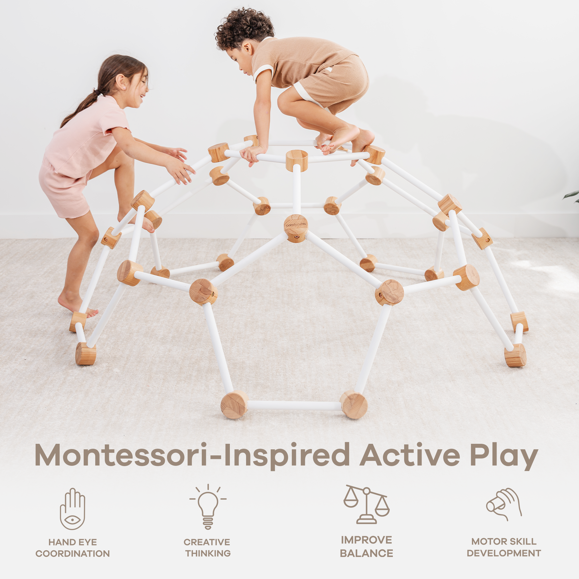 Wooden Climber for Kids in White