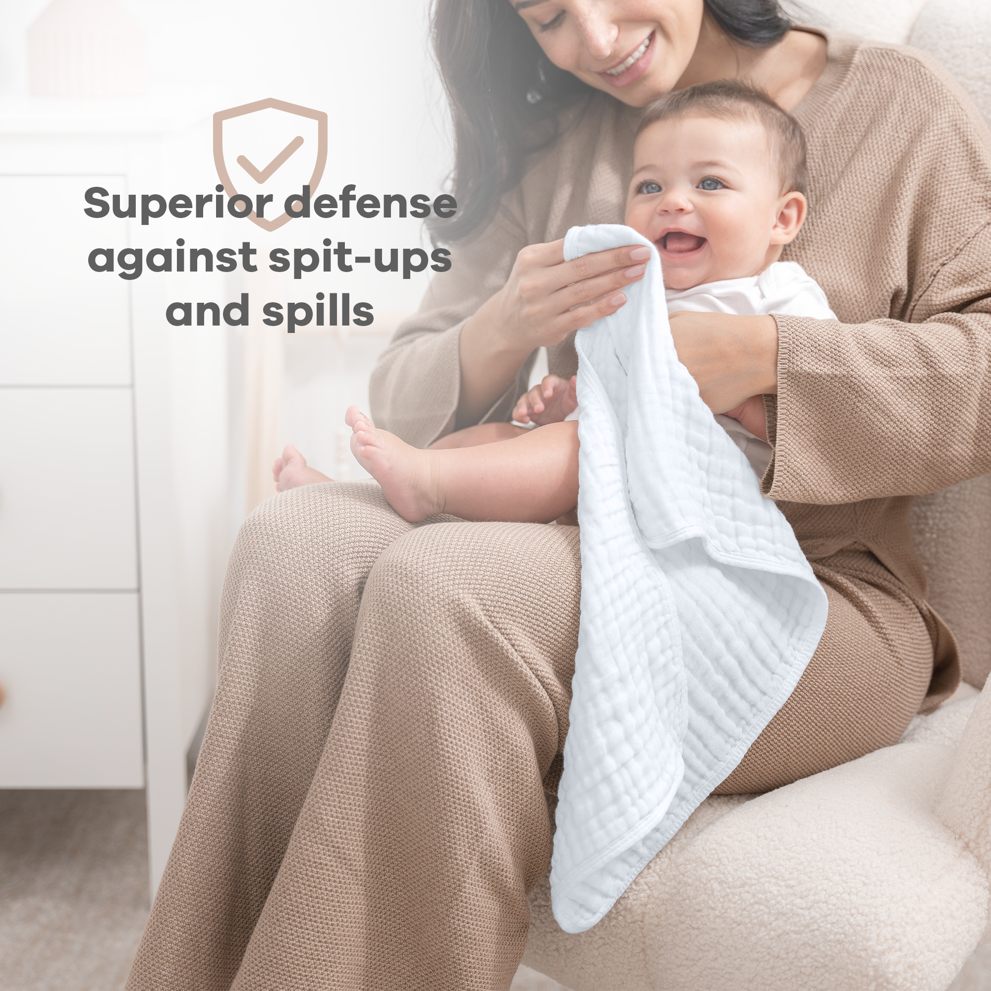 Muslin Burp Cloths in White