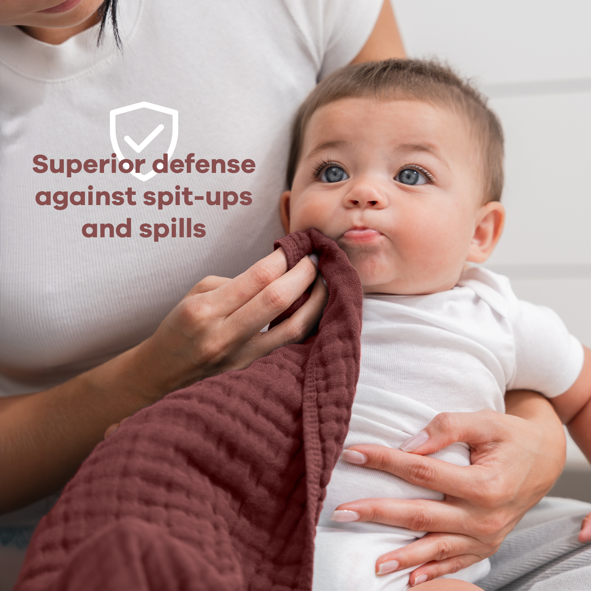 Muslin Burp Cloths in Wine