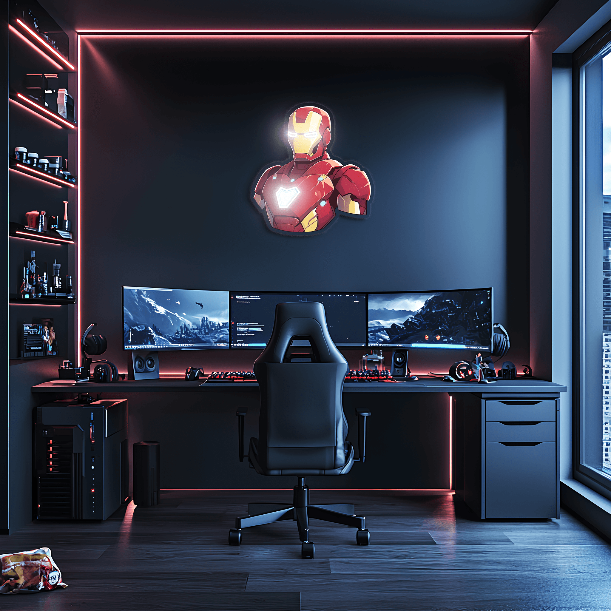 Ironman Plexiglass Neon Art, Ironman Neon Sign, Neon Light Sign, Neon Wall Art, Neon Sign, Neon Light Sign, Neon Gifts, Gamer Gift