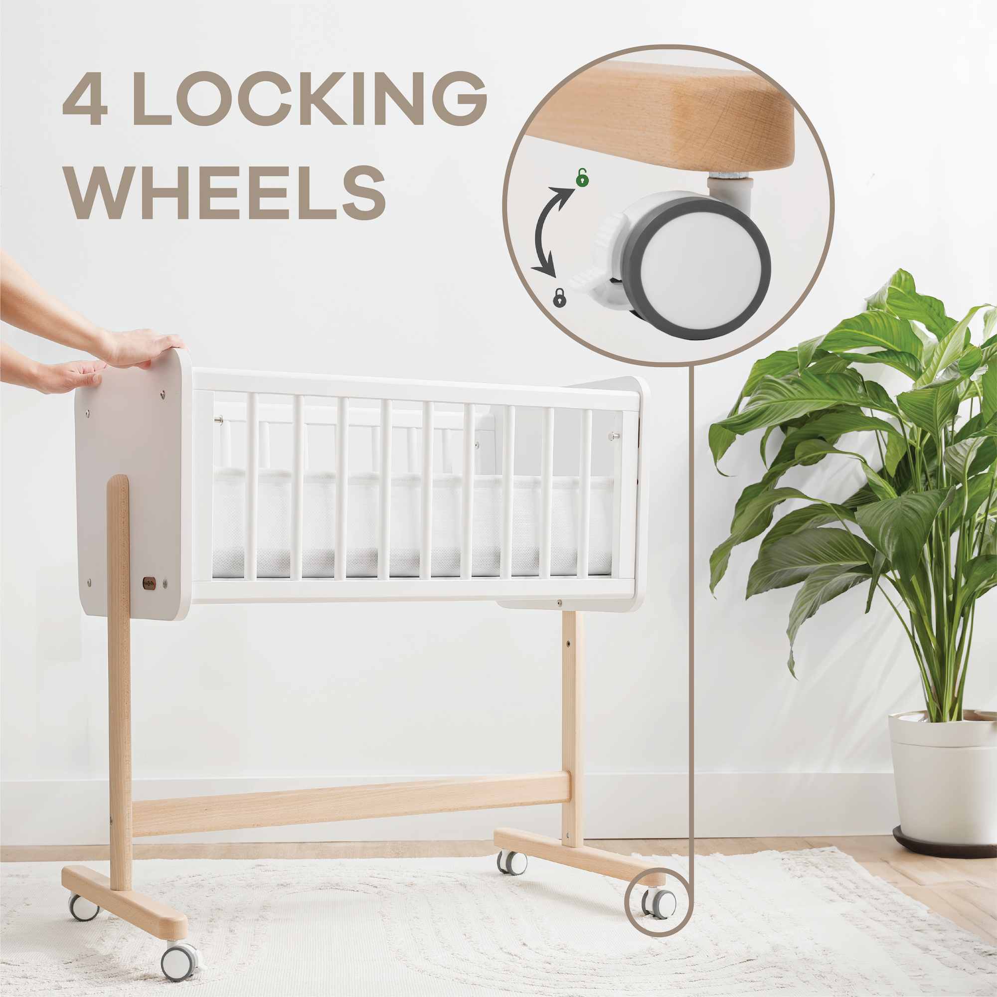 Wooden Bedside Bassinet Sleeper