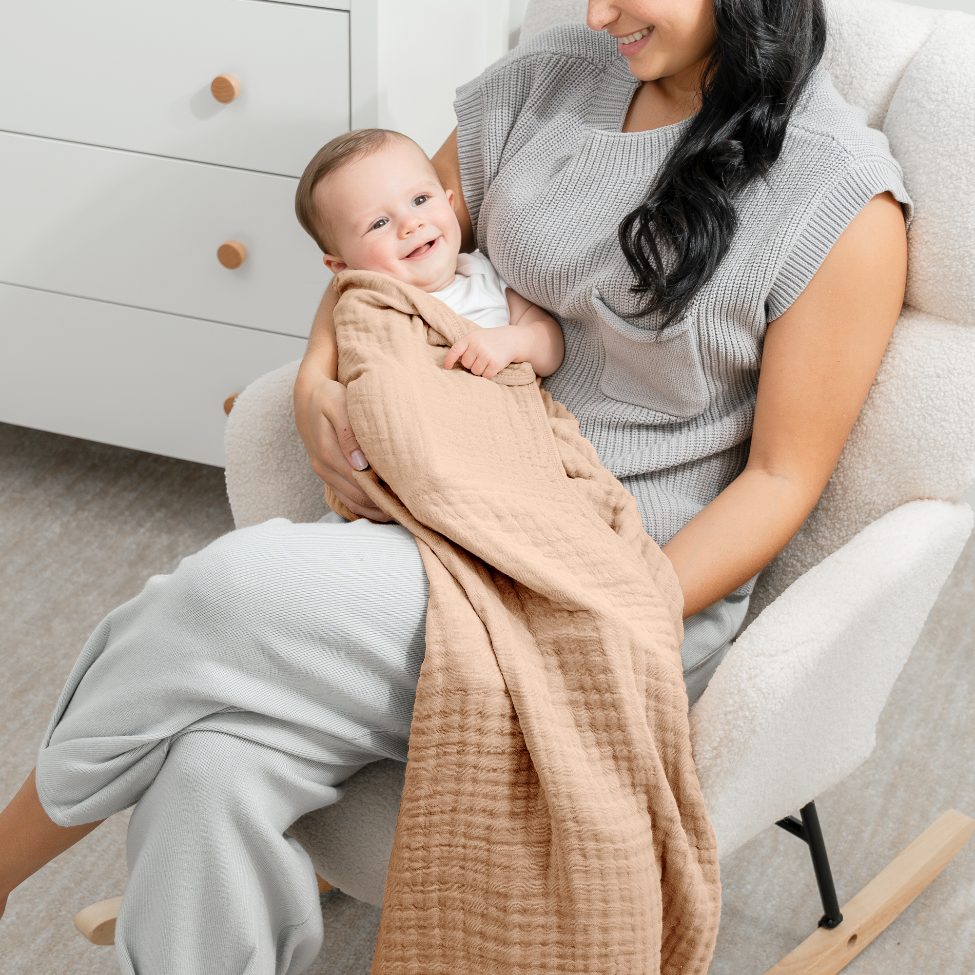 Baby Muslin Blanket in Cream