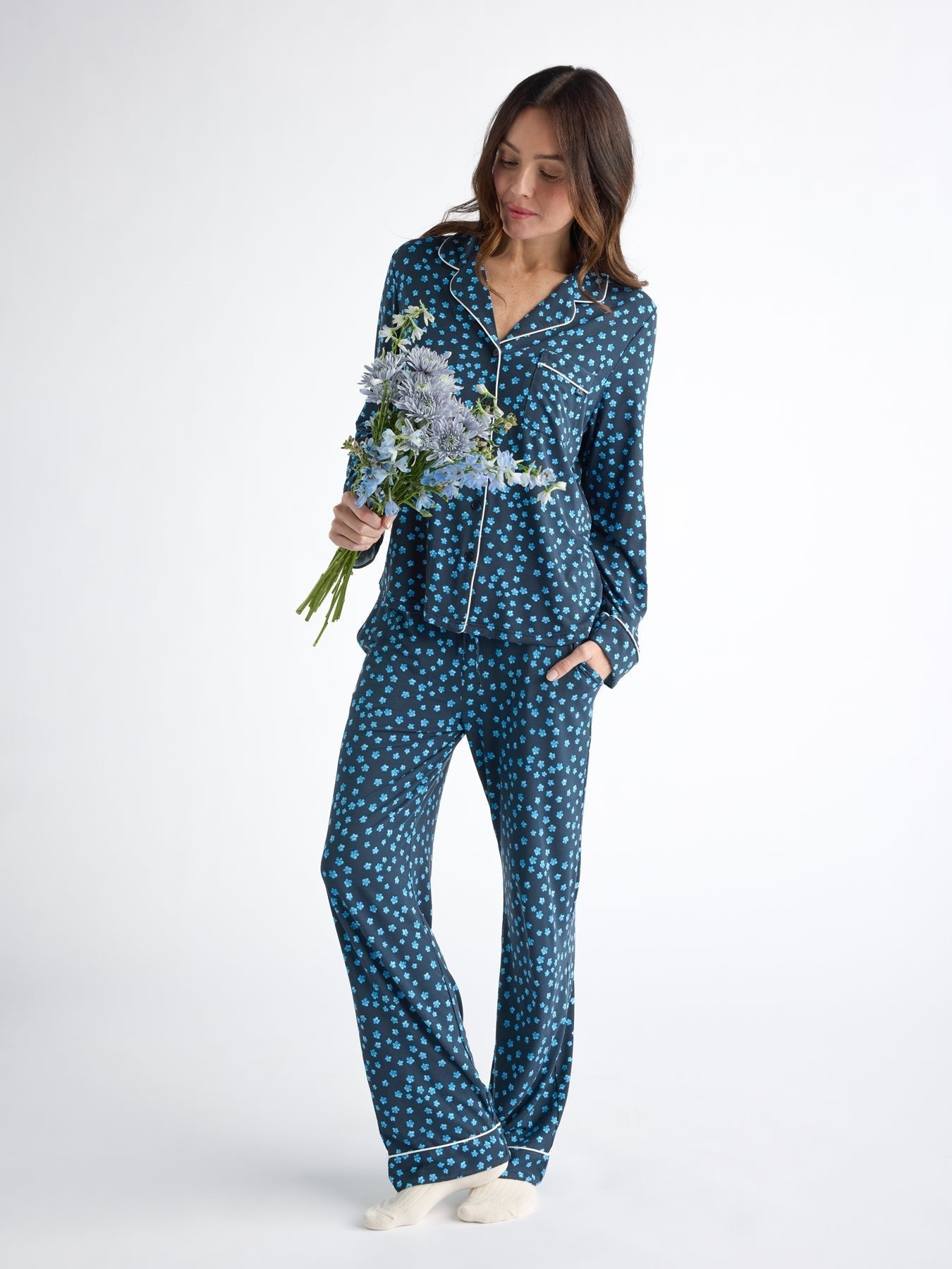 Women's Bamboo Stretch-Knit Long Sleeve Pajama Set