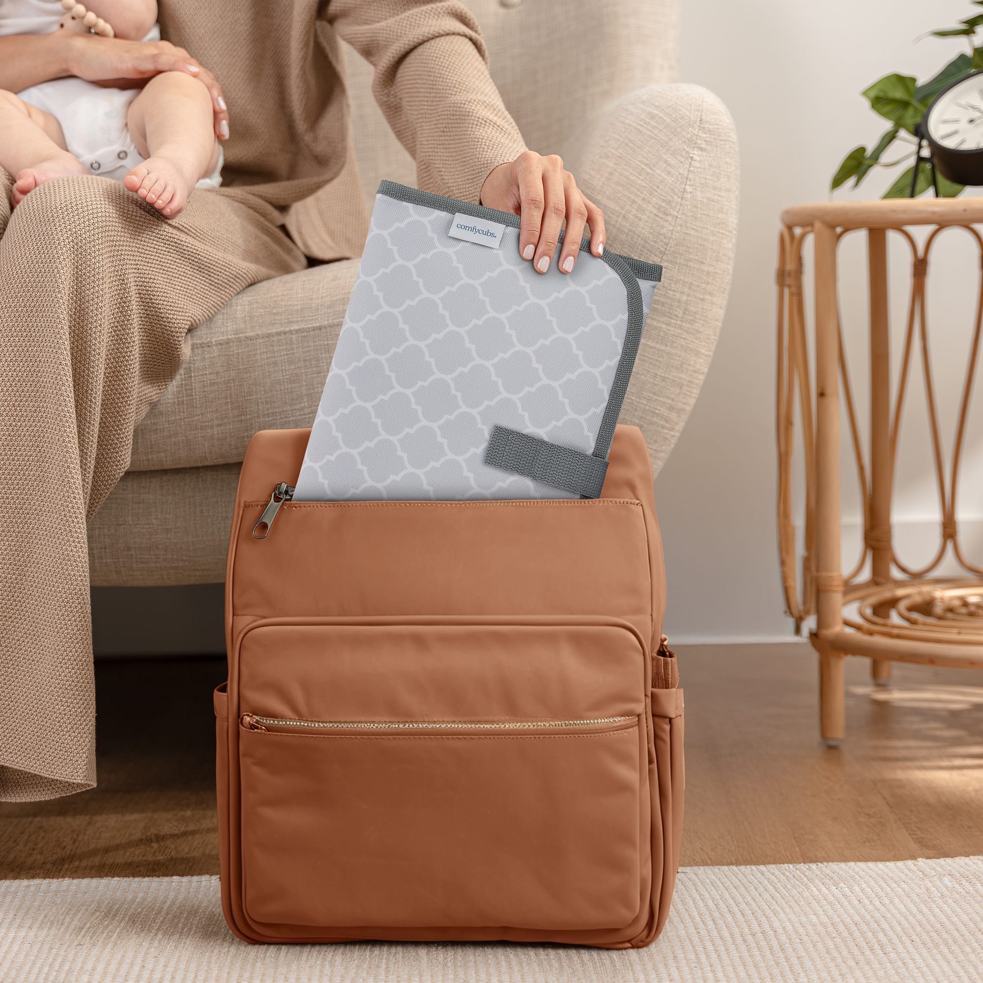 Compact Changing Pad in Grey Pattern