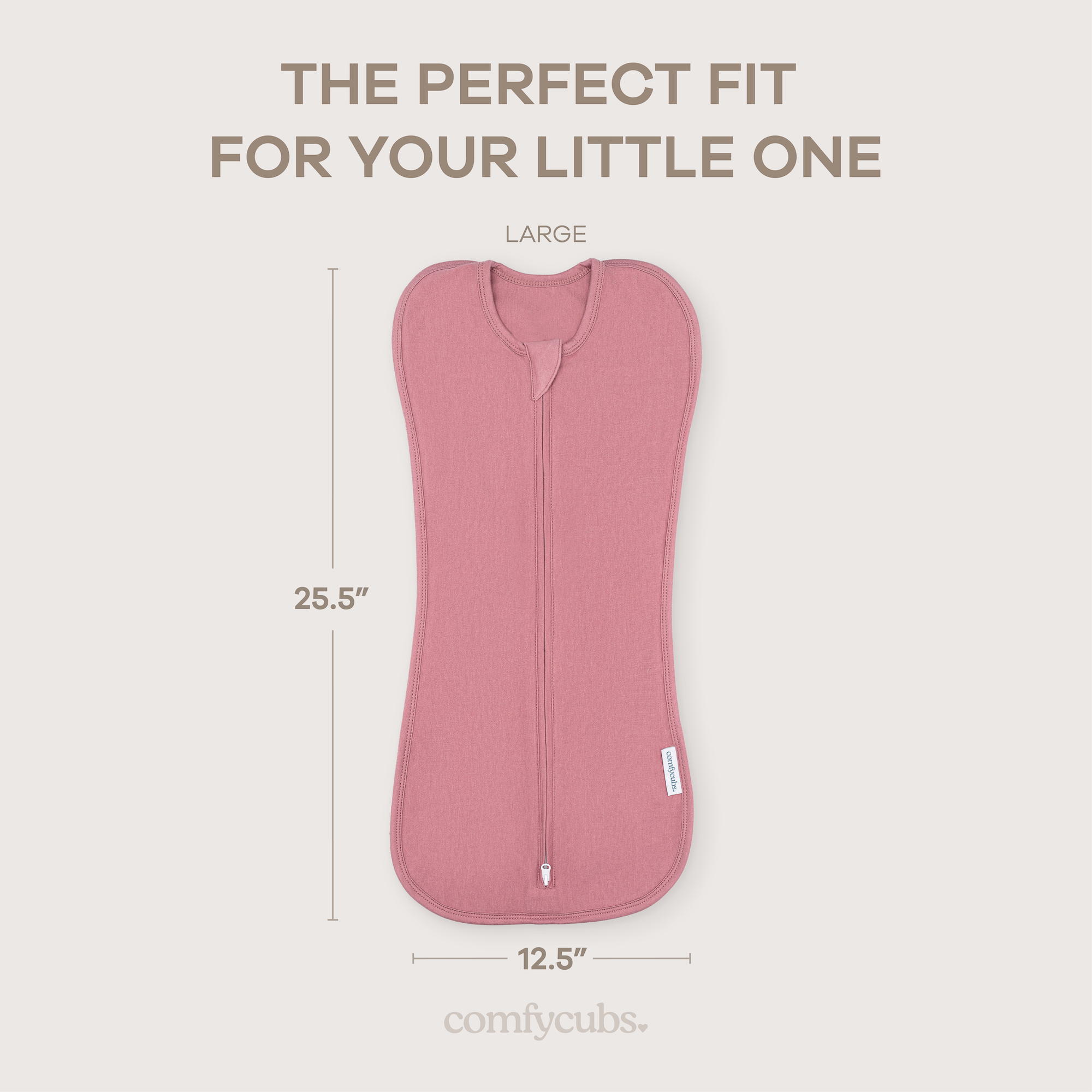 Easy Zipper Swaddle Blankets in Blush, Mauve