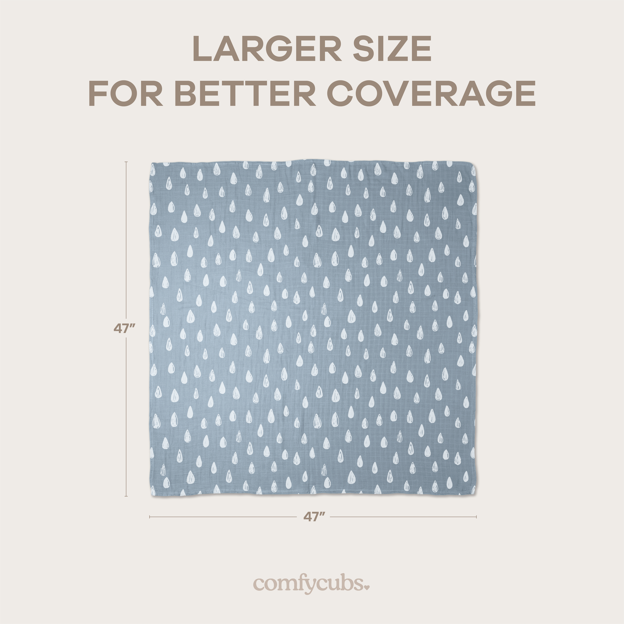 Muslin Swaddle Blankets 47” x 47” in Sun, Rainbow, Rain & Doodle, 4 Pack