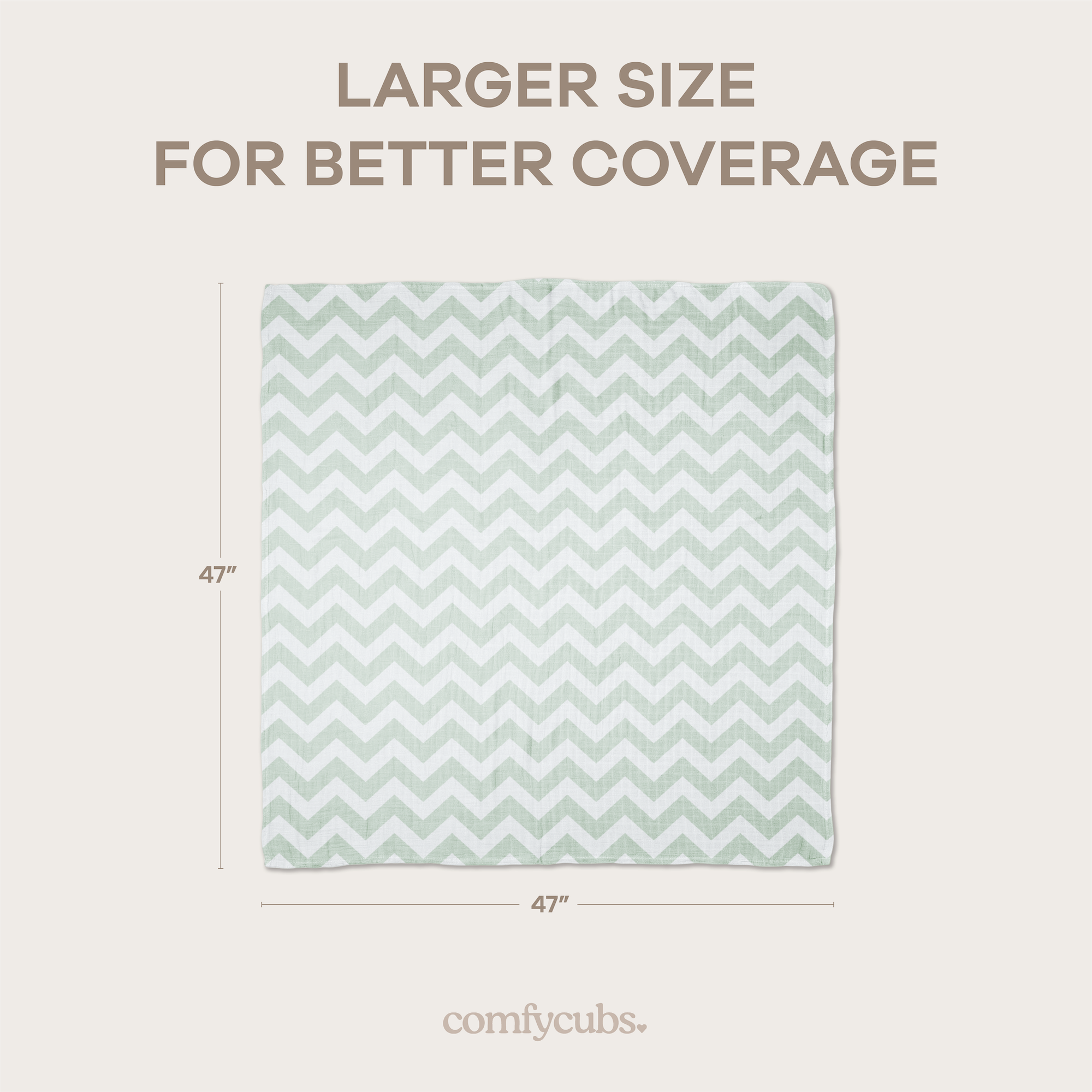 Muslin Swaddle Blankets 47” x 47” in Green, 4 Pack