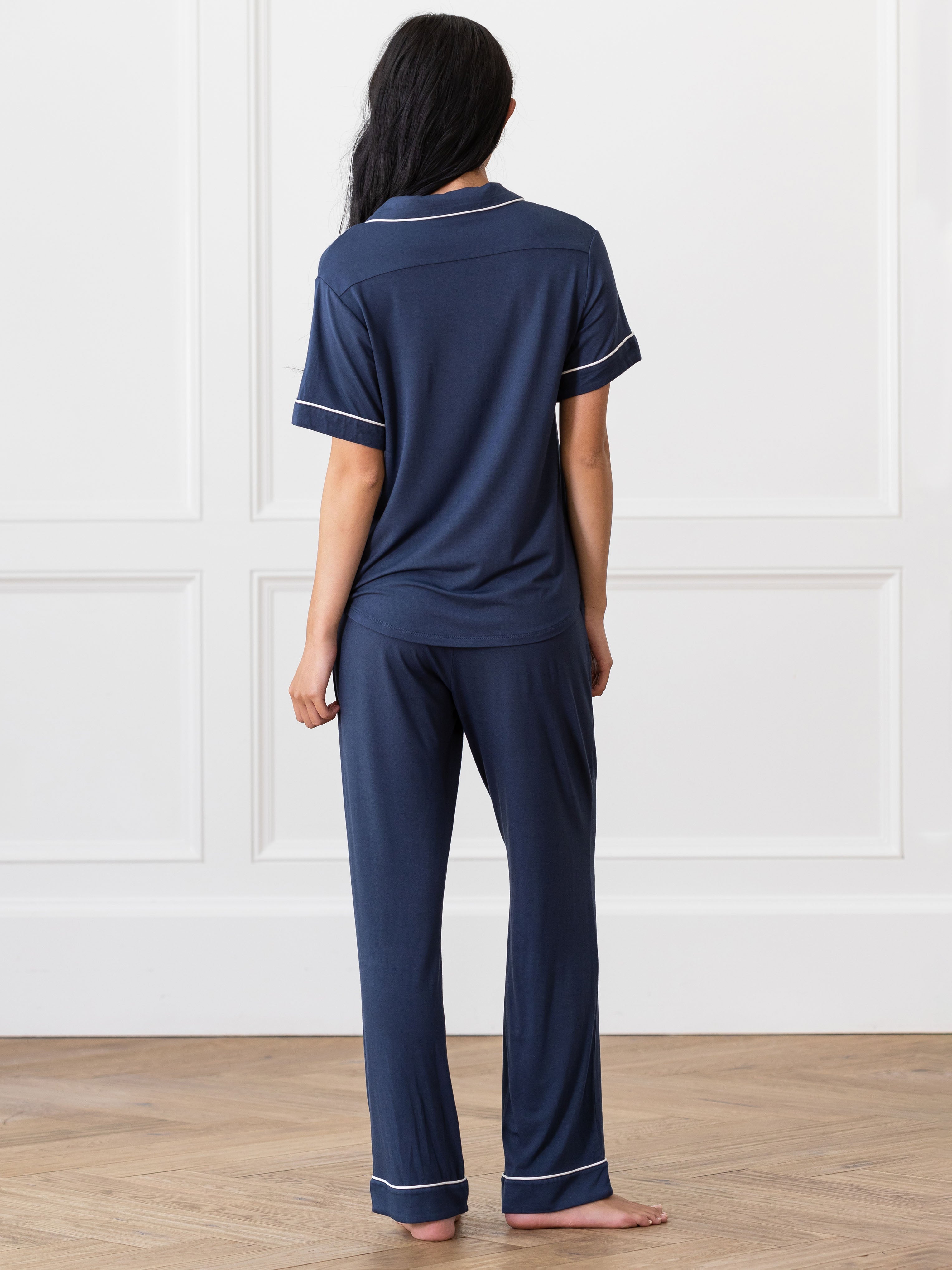 Women's Bamboo Stretch-Knit Short Sleeve & Pant Pajama Set