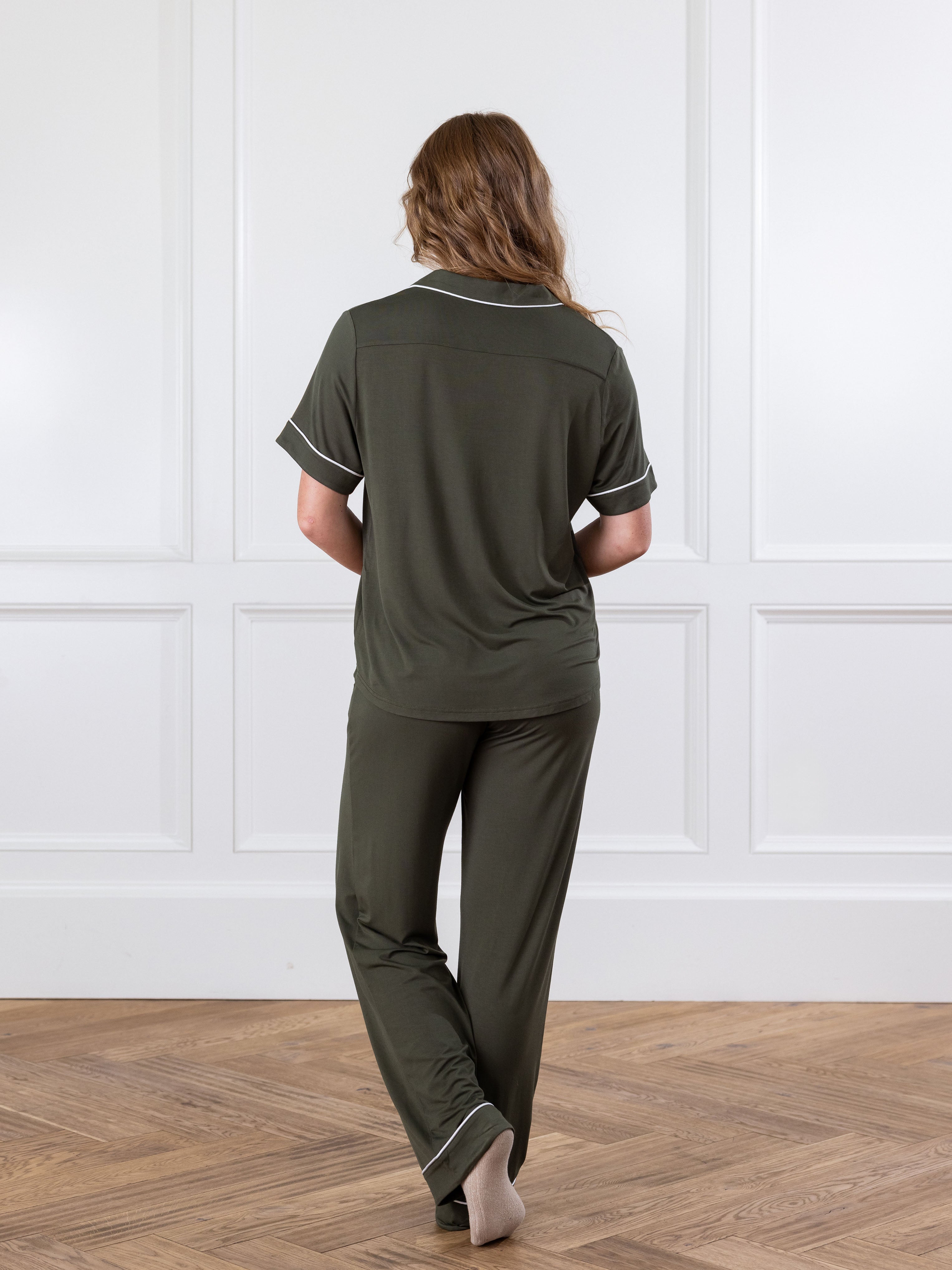 Women's Bamboo Stretch-Knit Short Sleeve & Pant Pajama Set
