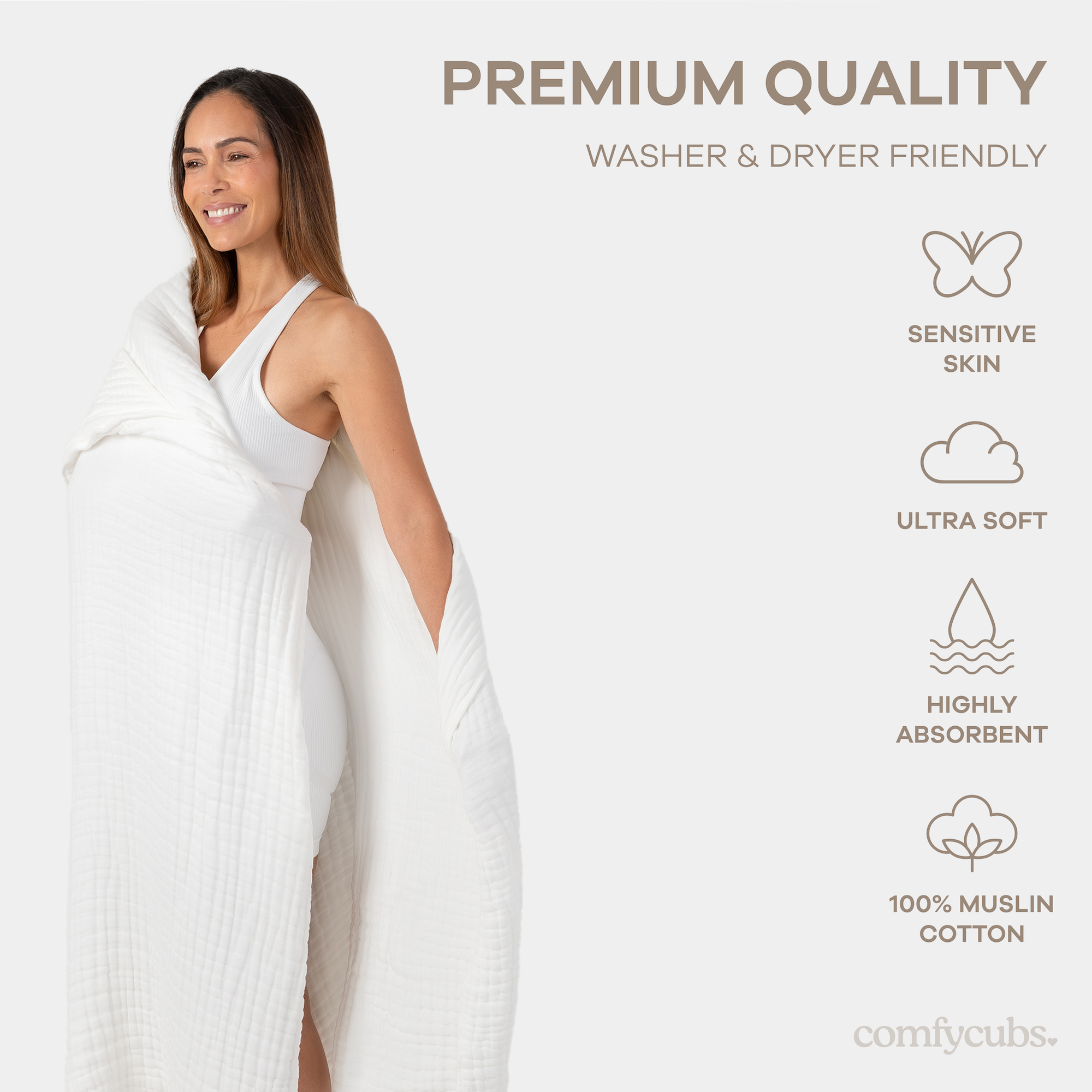 Adult Muslin Hooded Towel