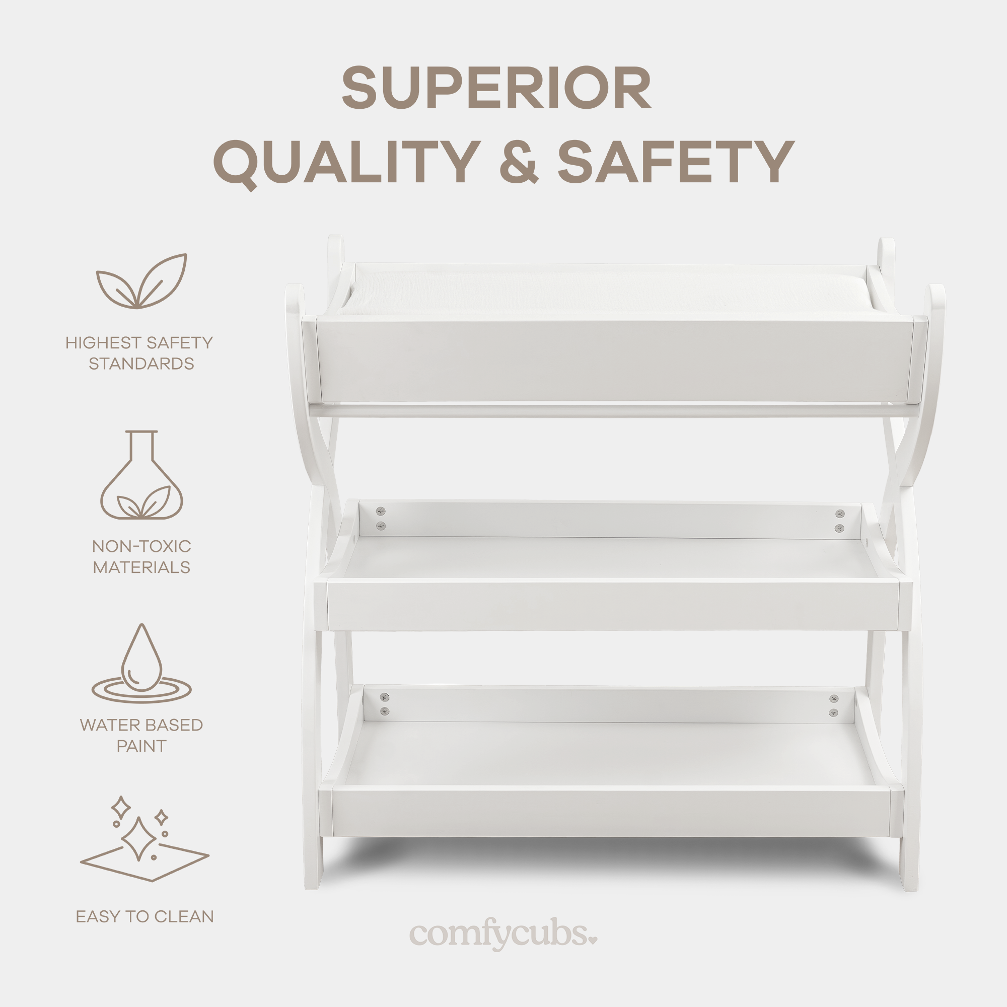 Baby Changing Table by Comfy Cubs - White
