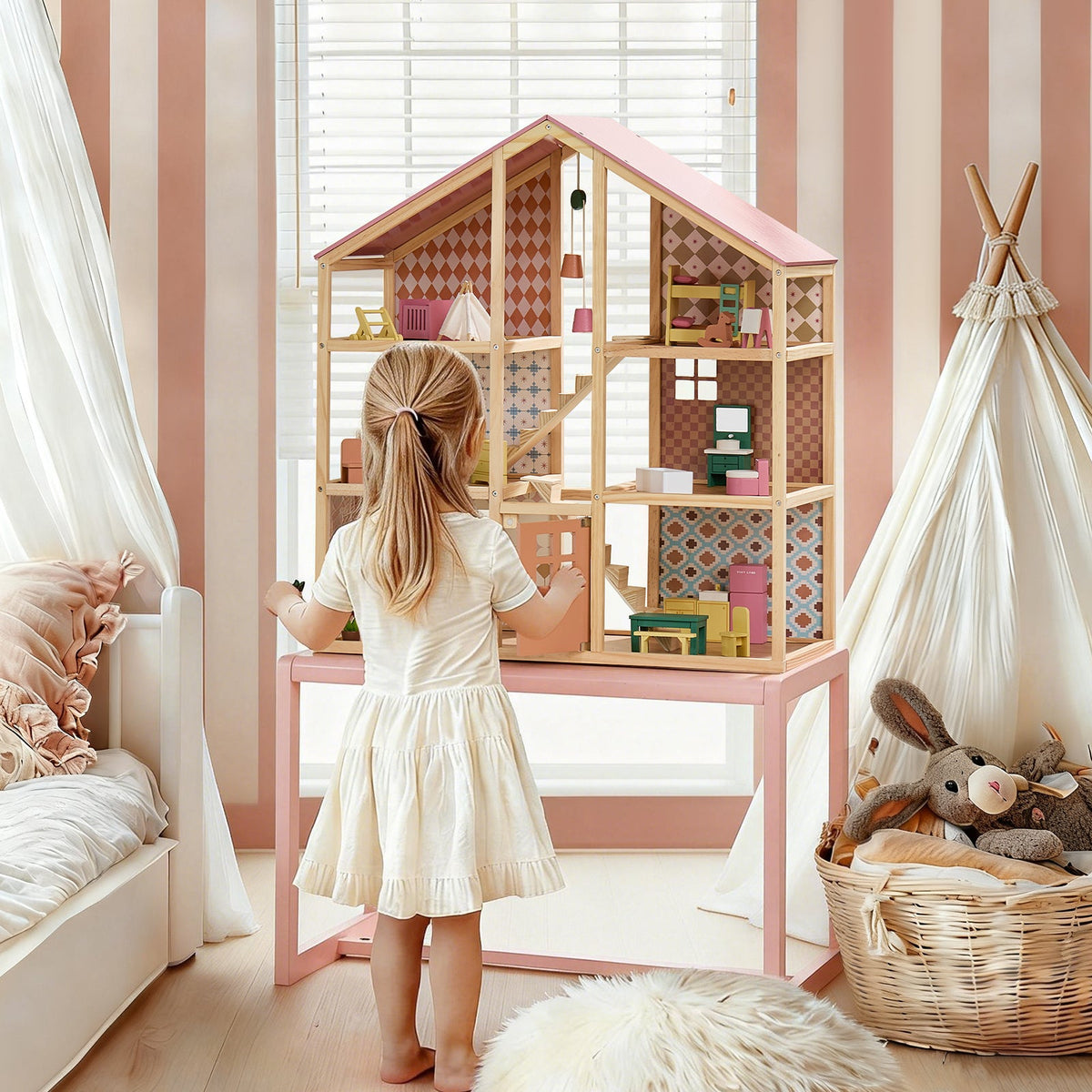 Tiny Land® Sweetwood Dollhouse without Dolls
