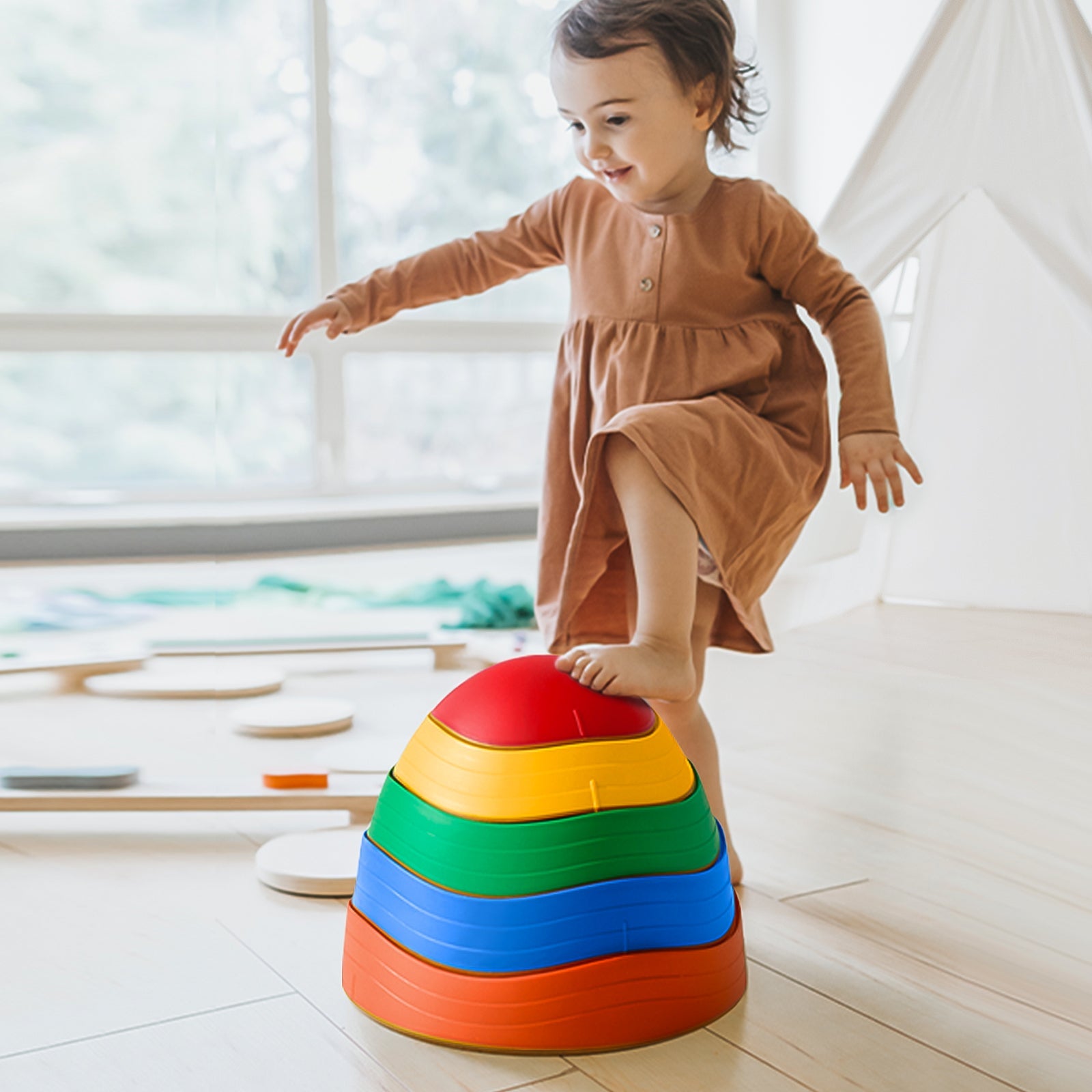 Tiny Land® Toddler and Kids Stepping Stones - Rainbow Color