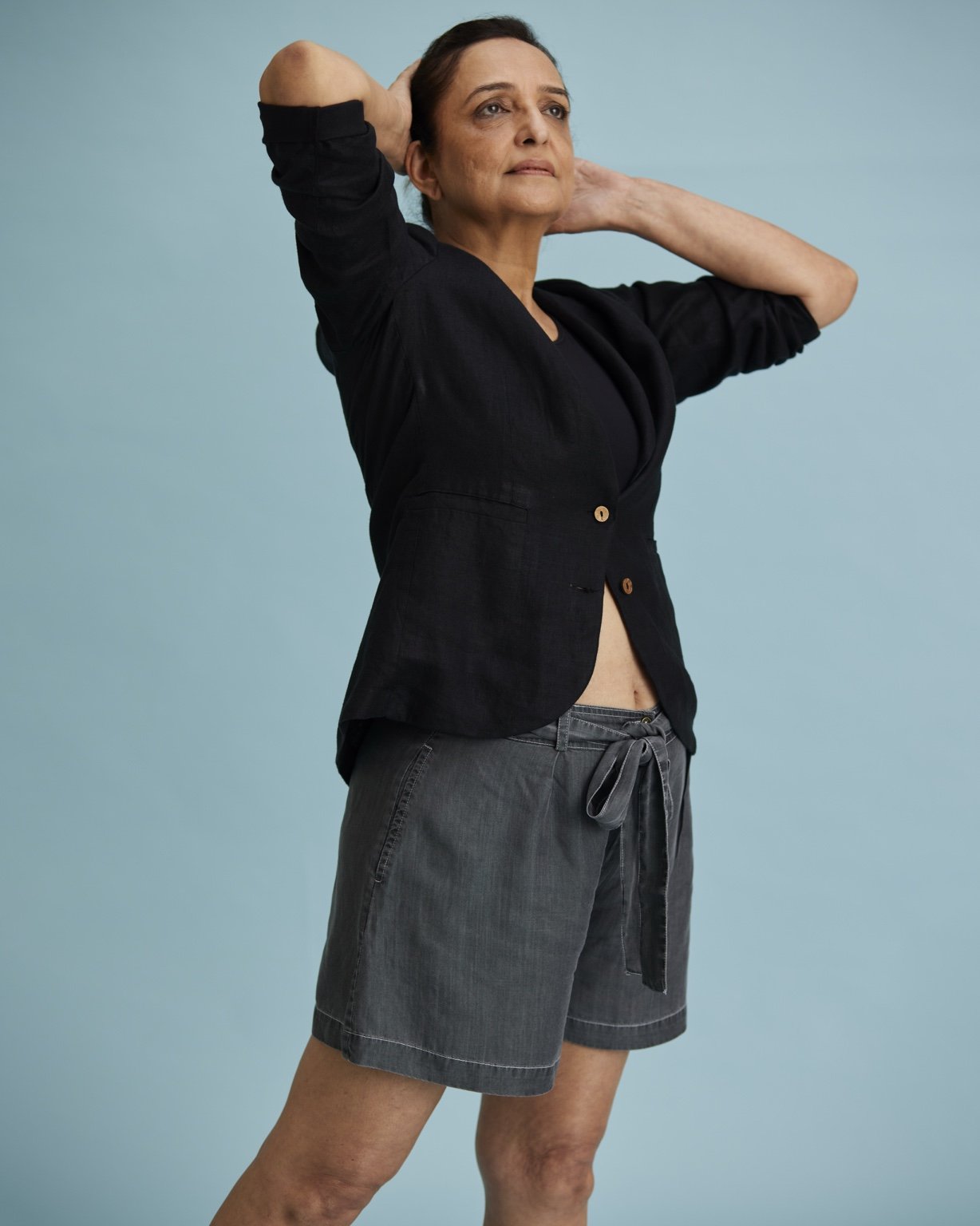 Dreamy Denim Days Shorts - Stone Grey