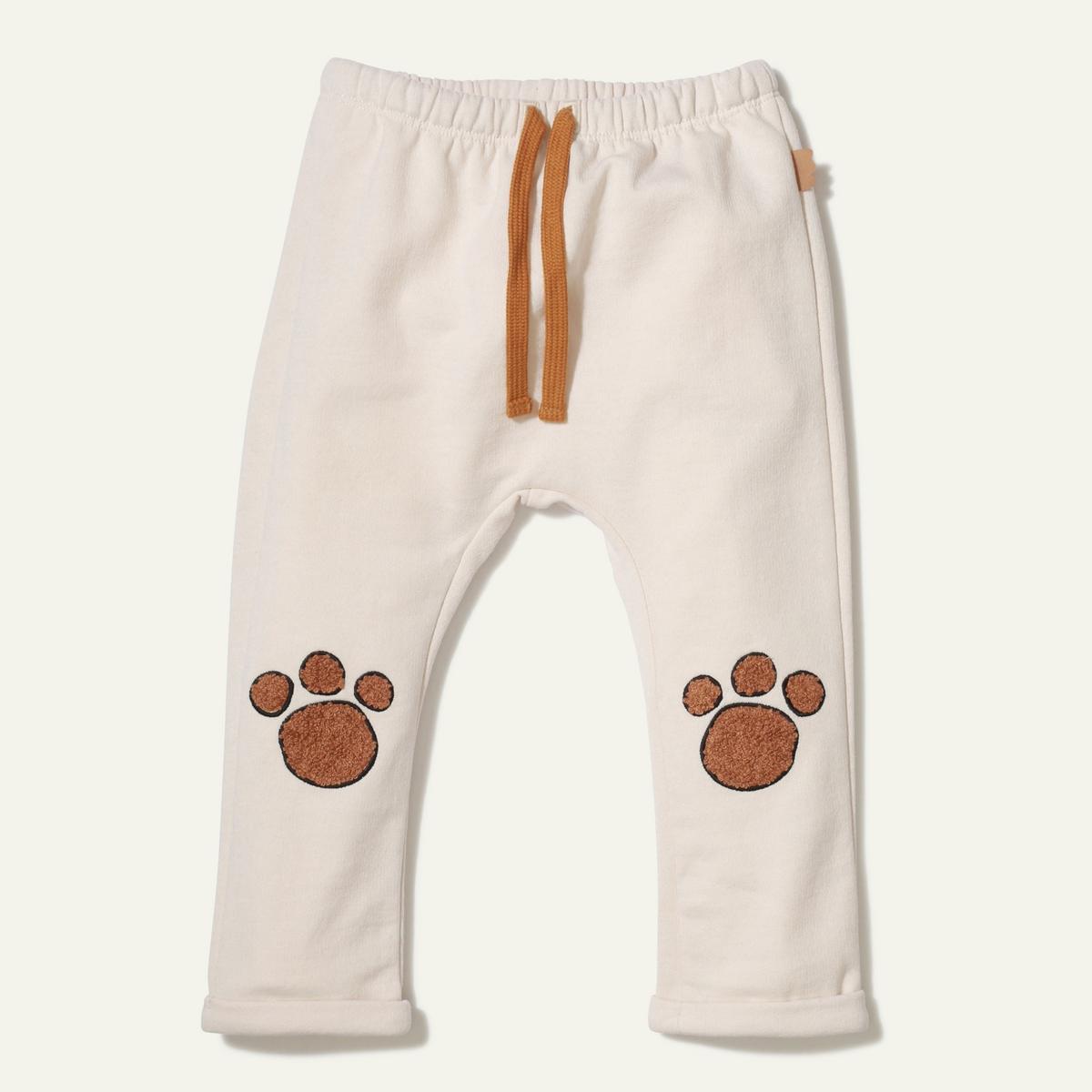 Recycled Cotton Paw Patch Baby Pant - Natural