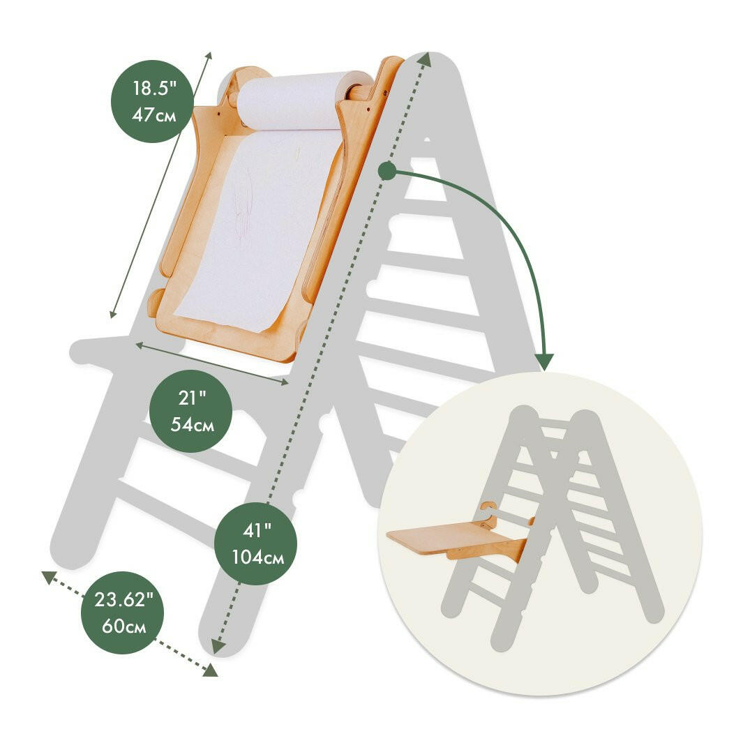 4in1 Montessori Climbing Set: Triangle Ladder + Climbing Arch + Slide Board + Art Addition 4in1 Playsets Goodevas