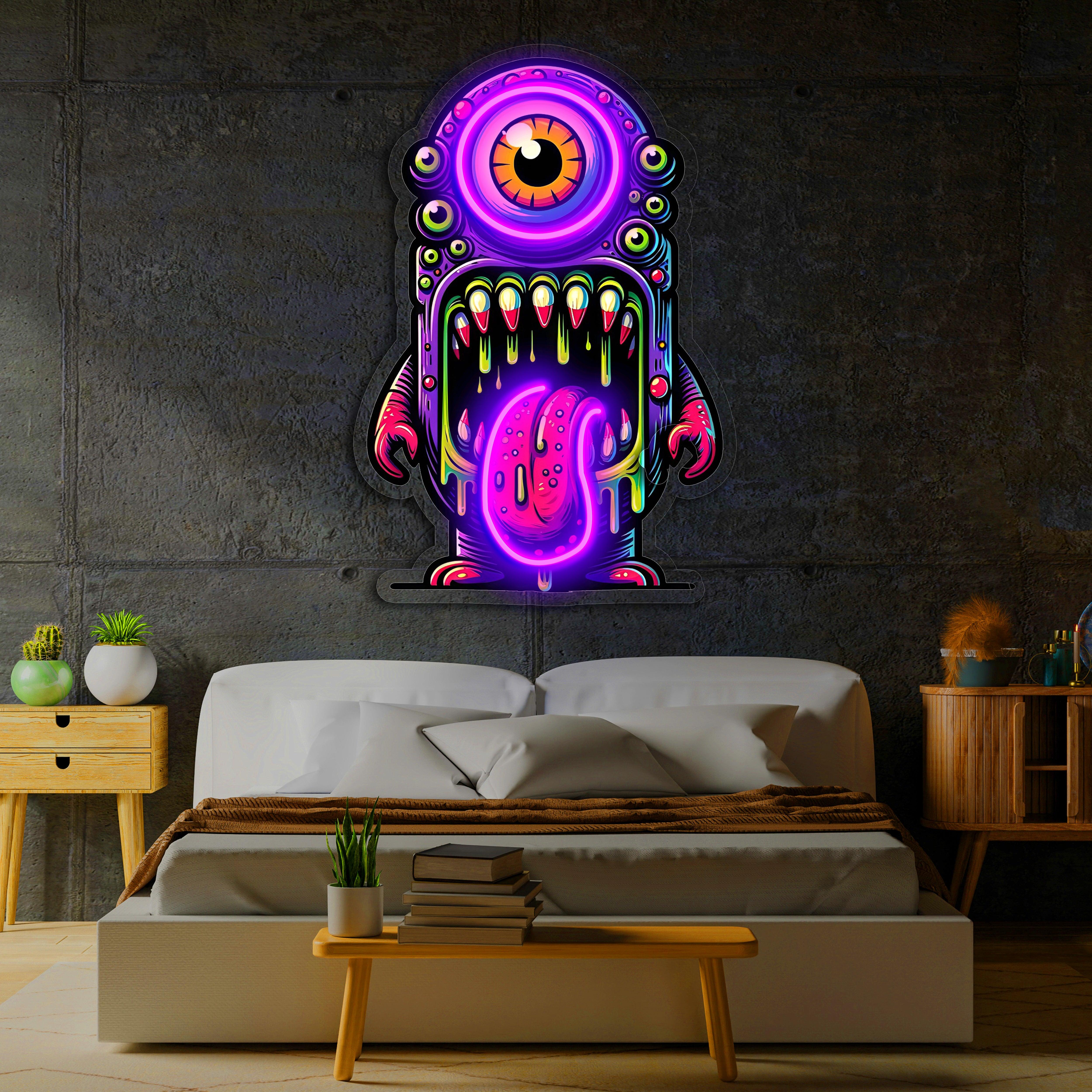 UV Printed Skull Neon Sign, Neon Wall Art, Neon Light Sign, Custom Neon Sign, UV Print Neon Sign, Acrylic Neon Sign, Housewarming Gifts