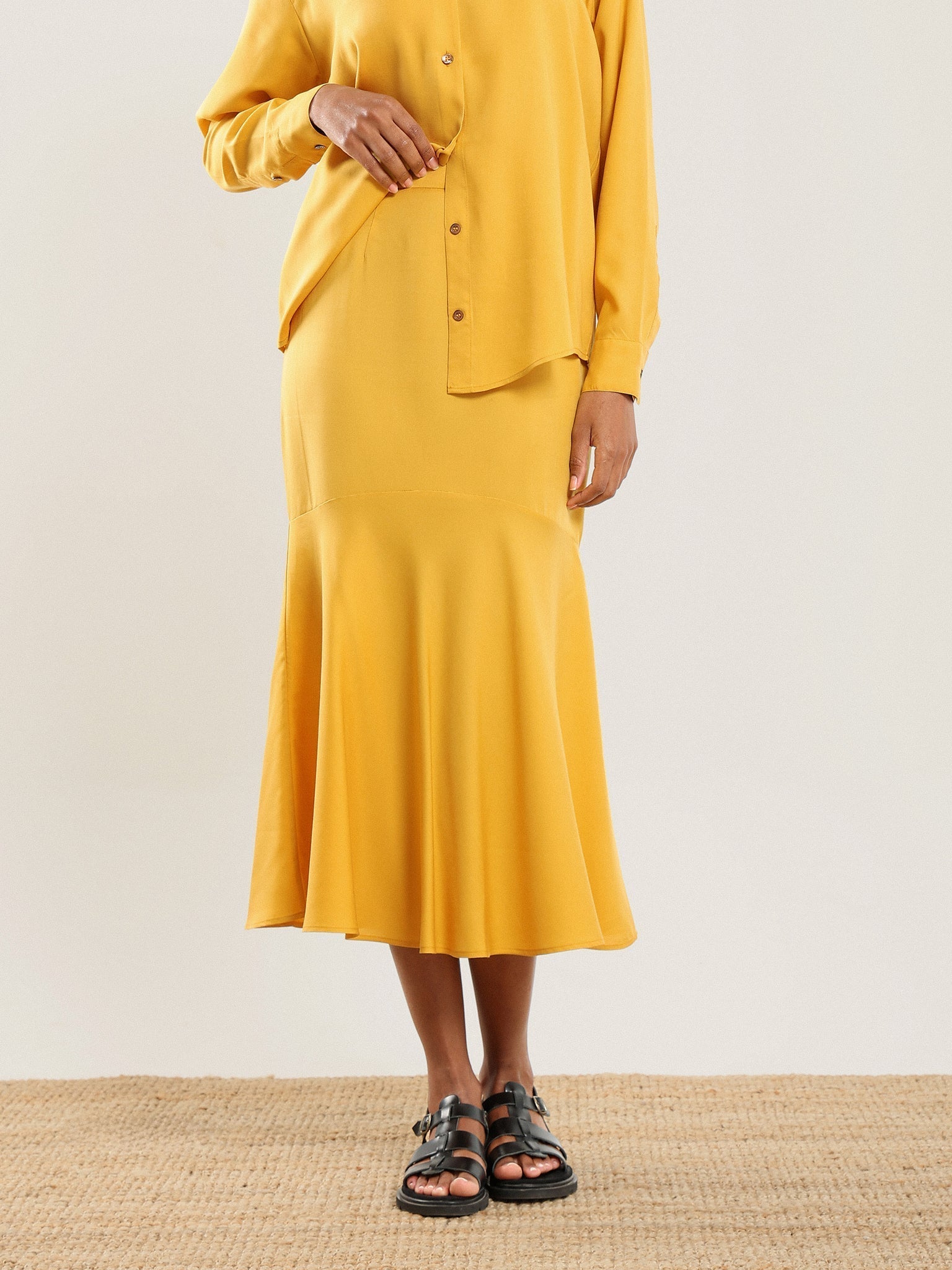 Tencel Flared Skirt - Honey