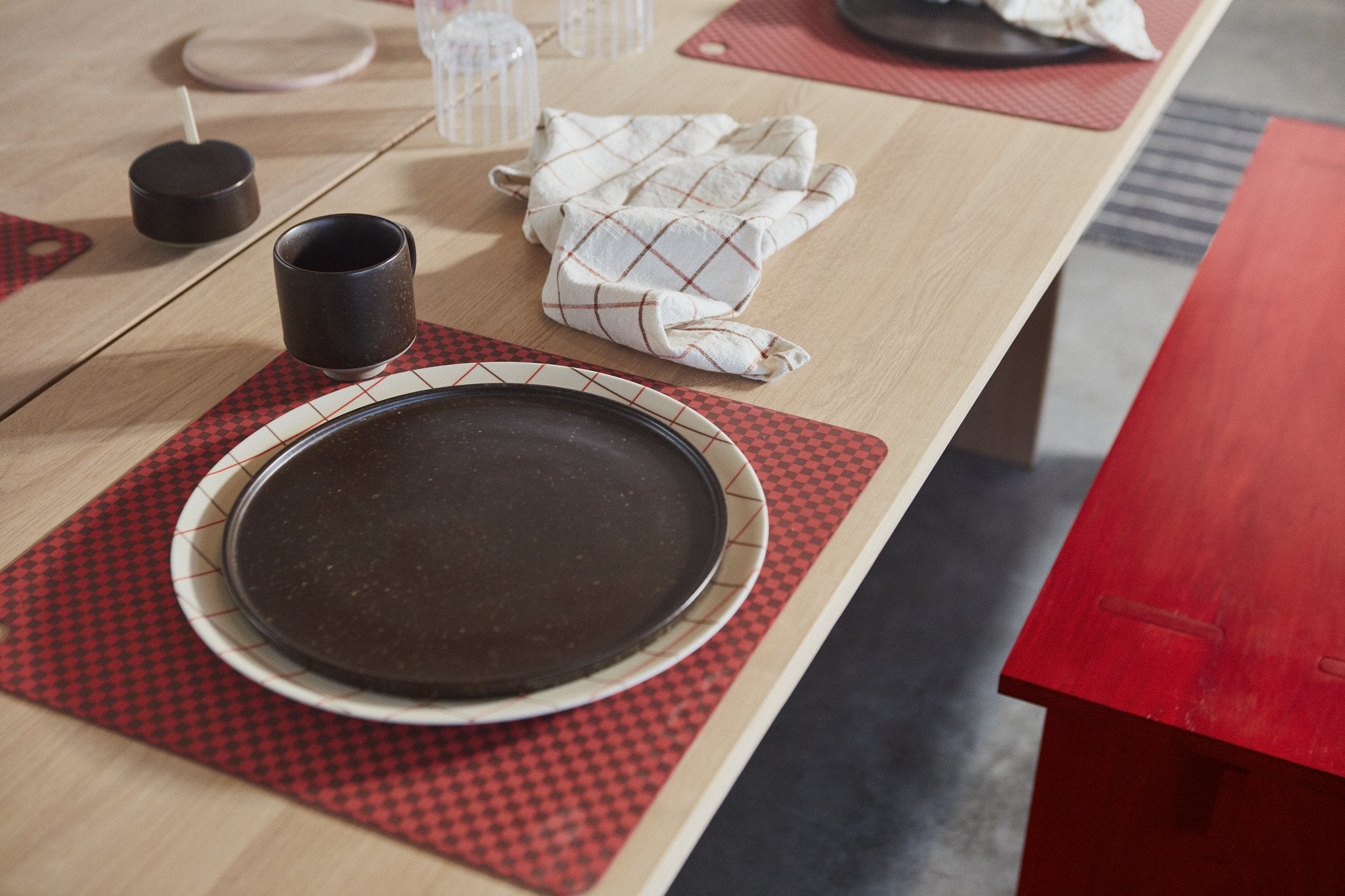 Placemat Checker - Pack of 2 - Red