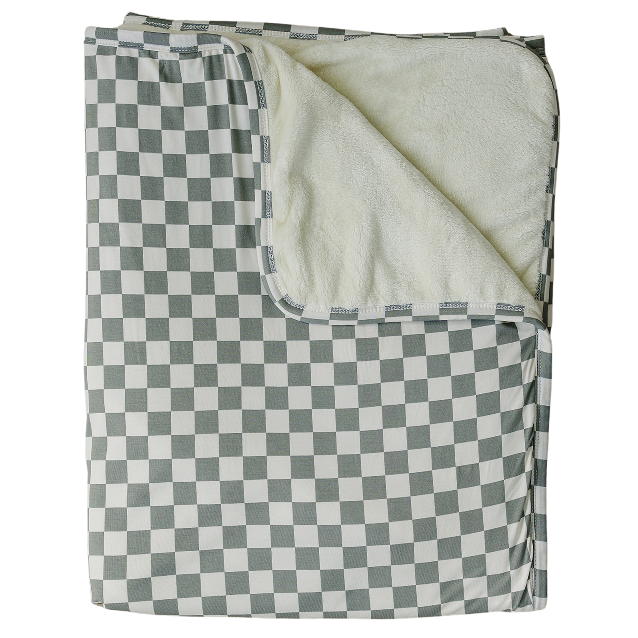 Light Green Checkered Bamboo Fleece Quilt Mebie Baby