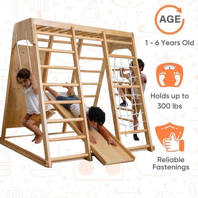 Magnolia - Real Wood 7-in-1 Playset Indoor Avenlur.com