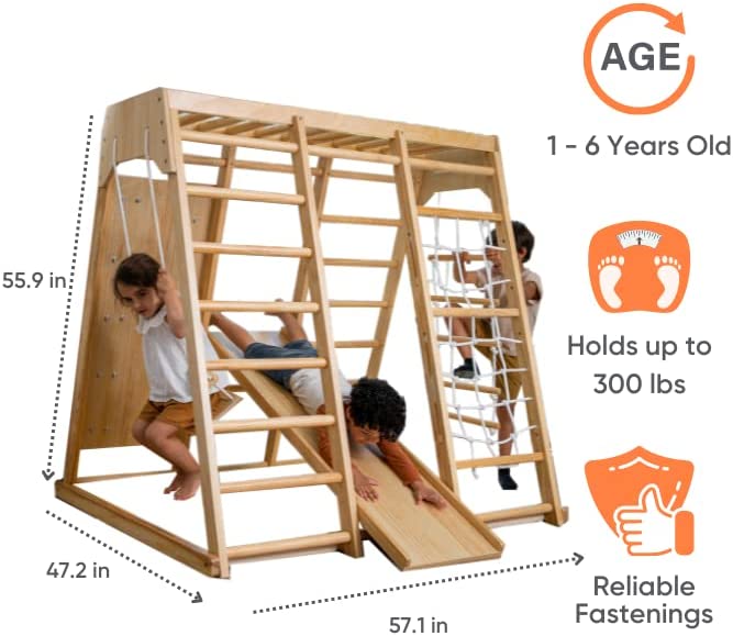 Magnolia - Real Wood 7-in-1 Playset Indoor Avenlur.com