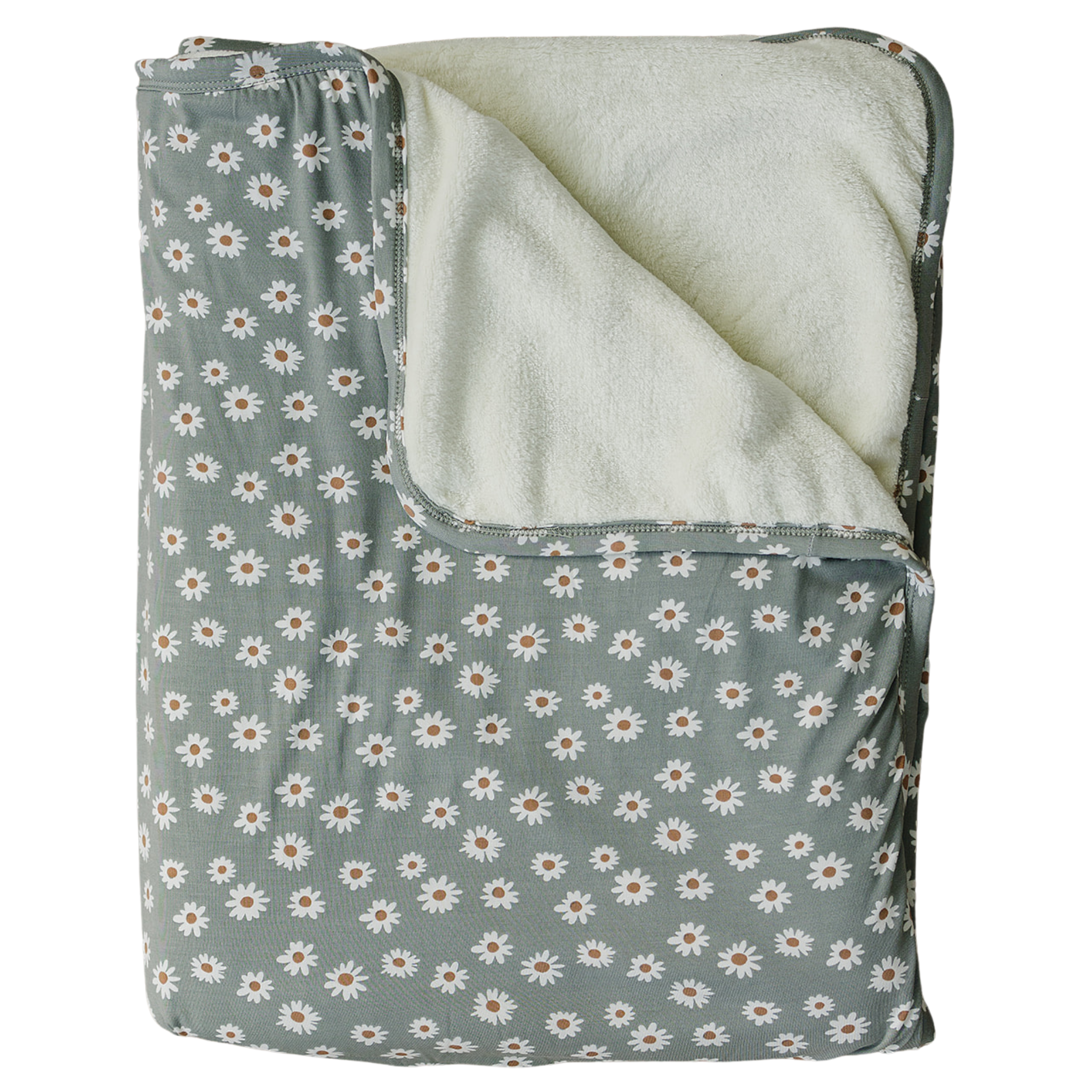 Light Green Daisy Bamboo Fleece Quilt  Mebie Baby