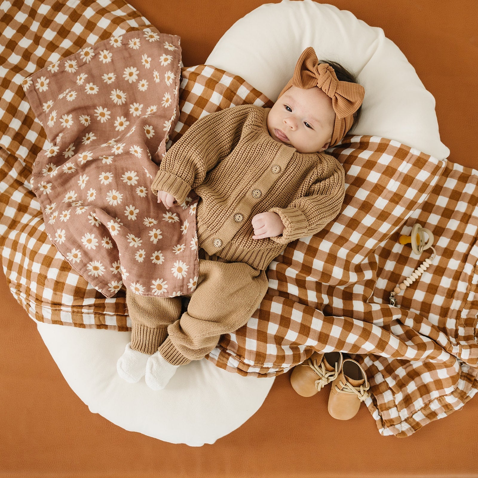 Gingham Muslin Quilt Mebie Baby