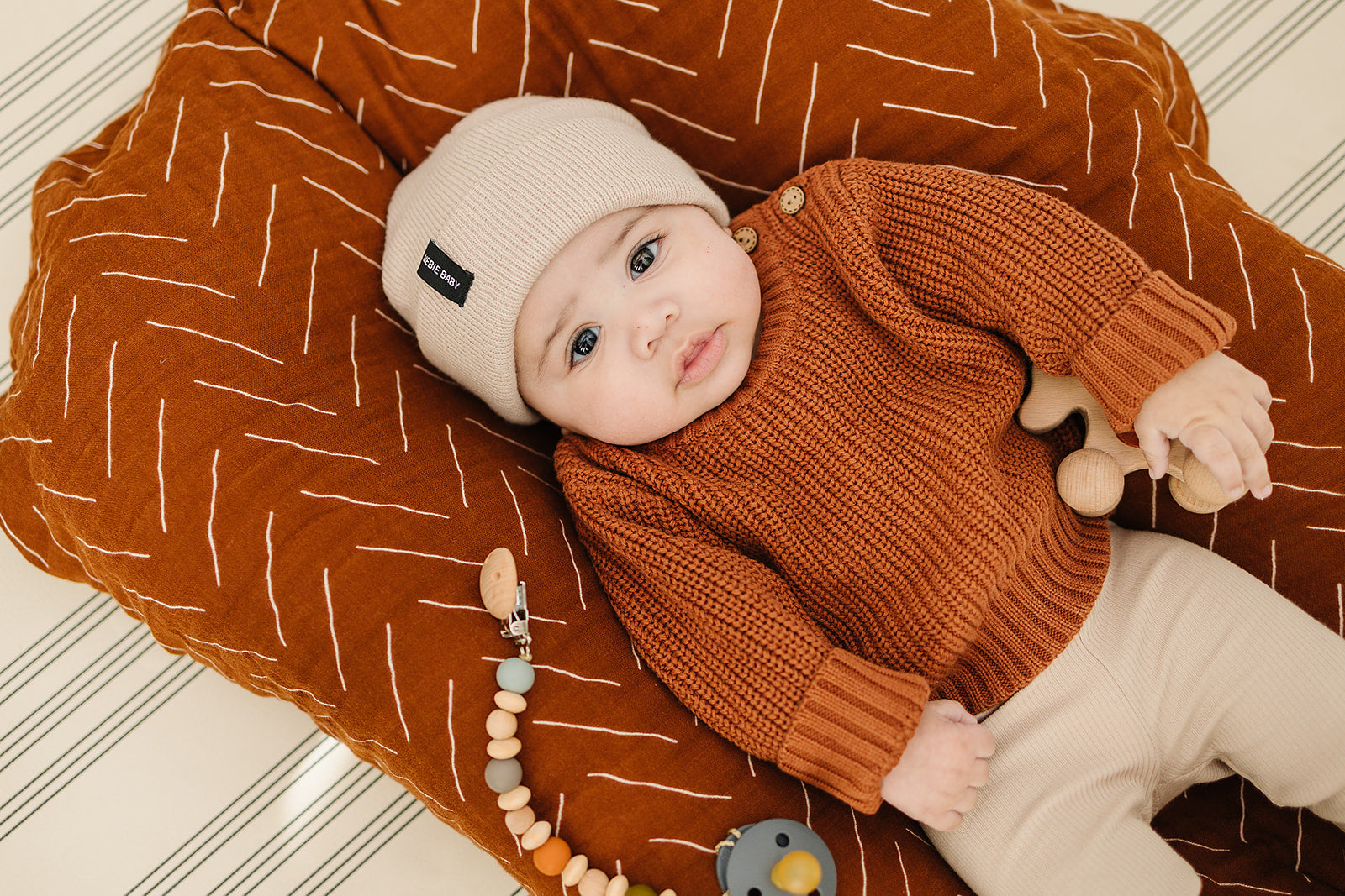 Rust Mudcloth Muslin Quilt Mebie Baby