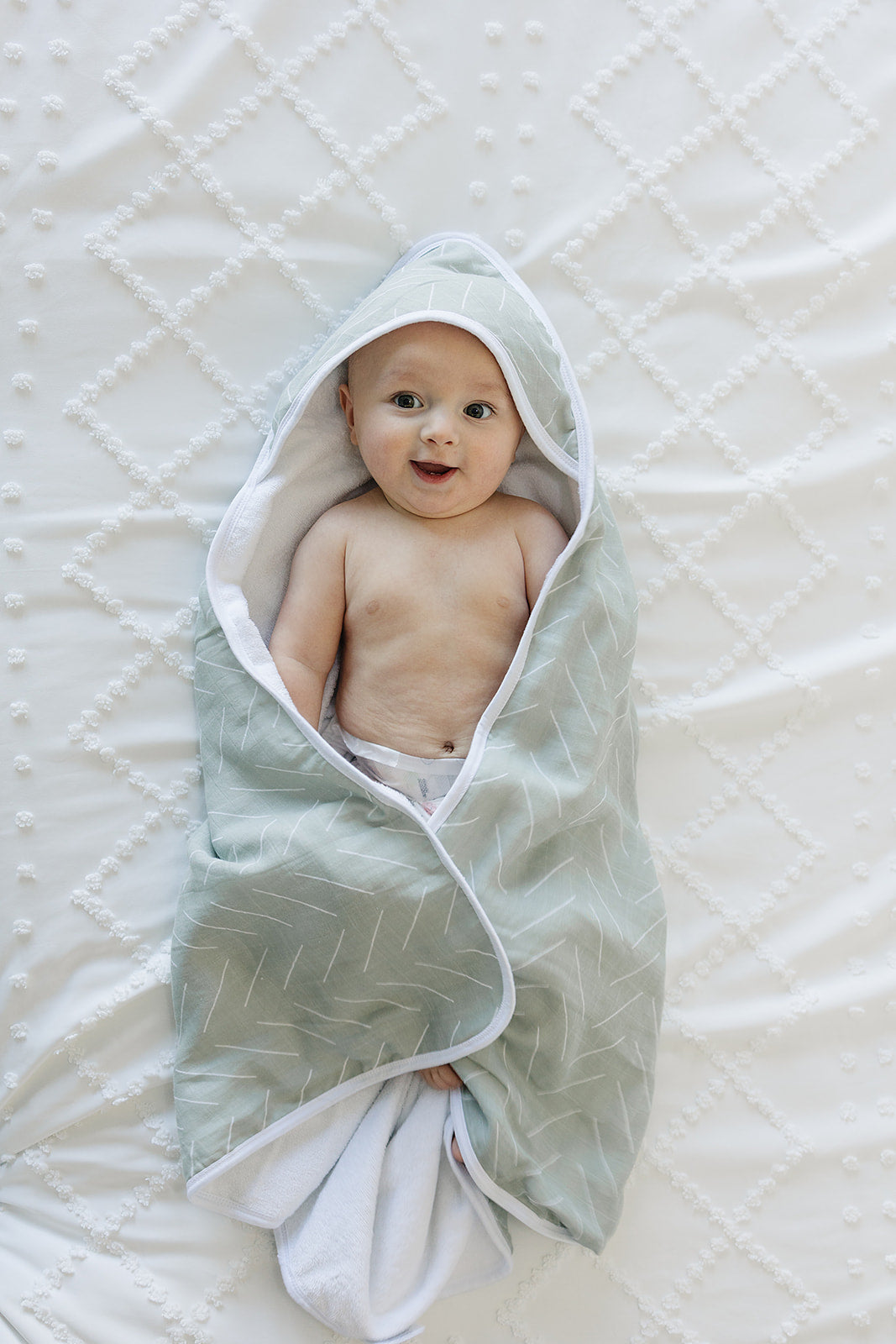 Desert Sage Muslin Hooded Towel Mebie Baby