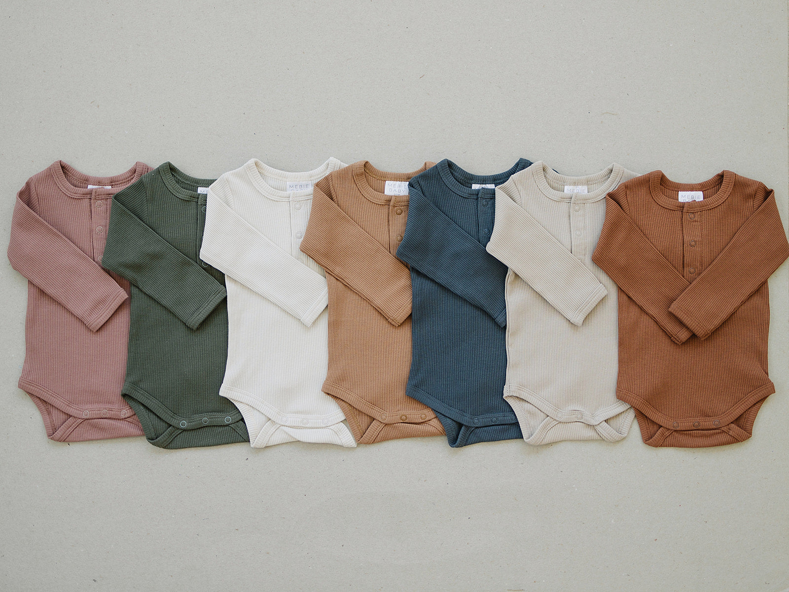 Rust Organic Snap Long Sleeve Ribbed Bodysuit Mebie Baby