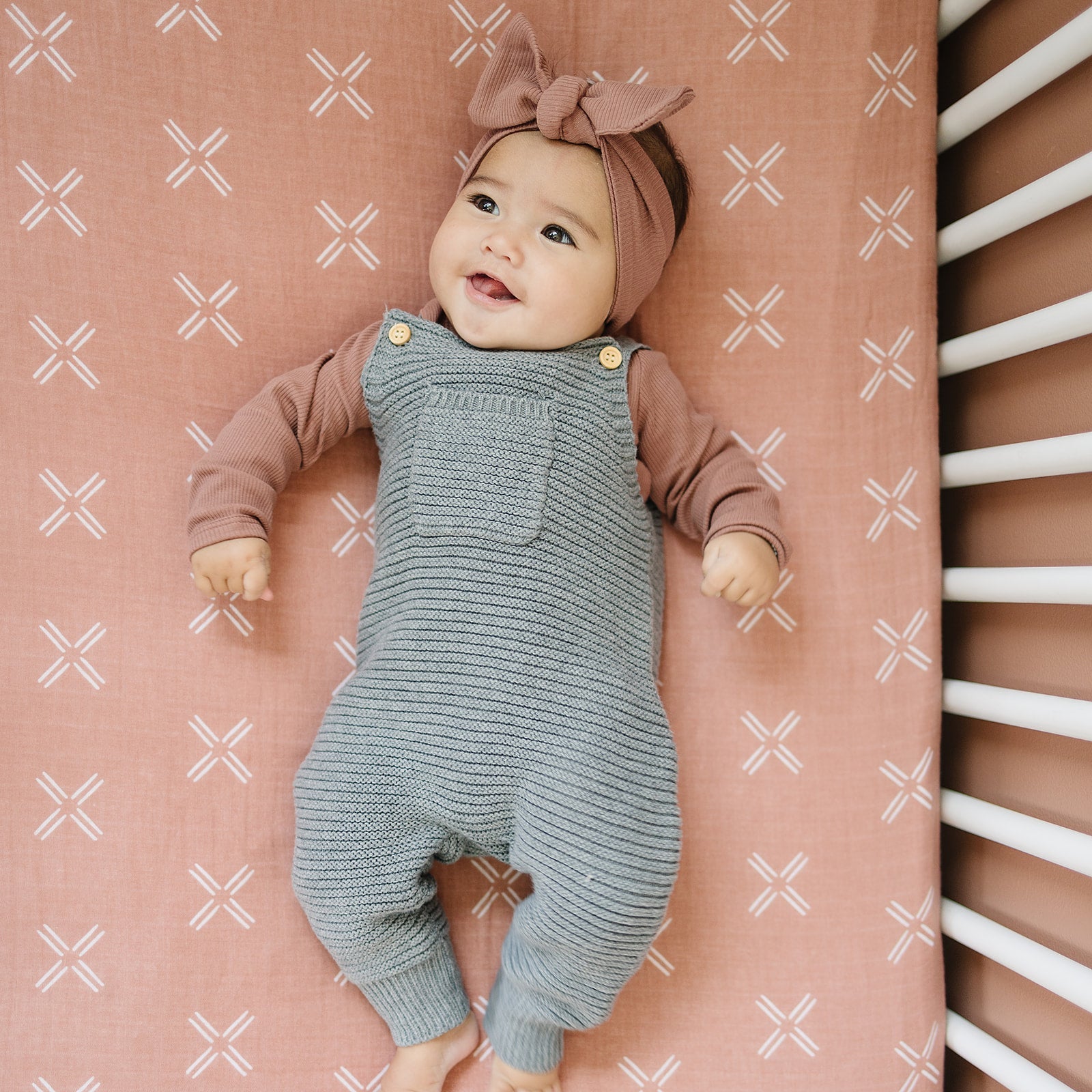 Just Peachy Muslin Crib Sheet Mebie Baby