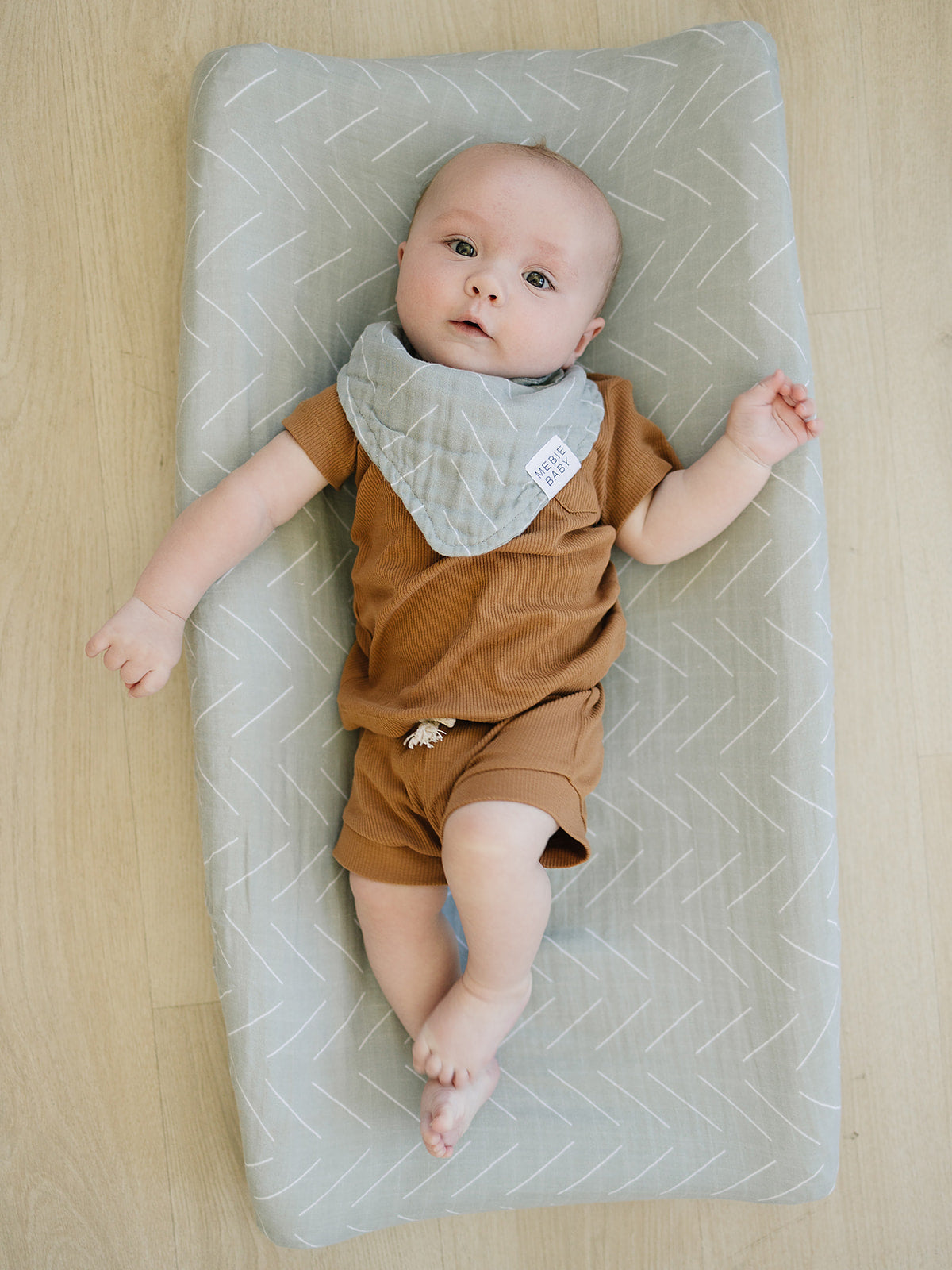 Desert Sage Muslin Changing Pad Cover Mebie Baby
